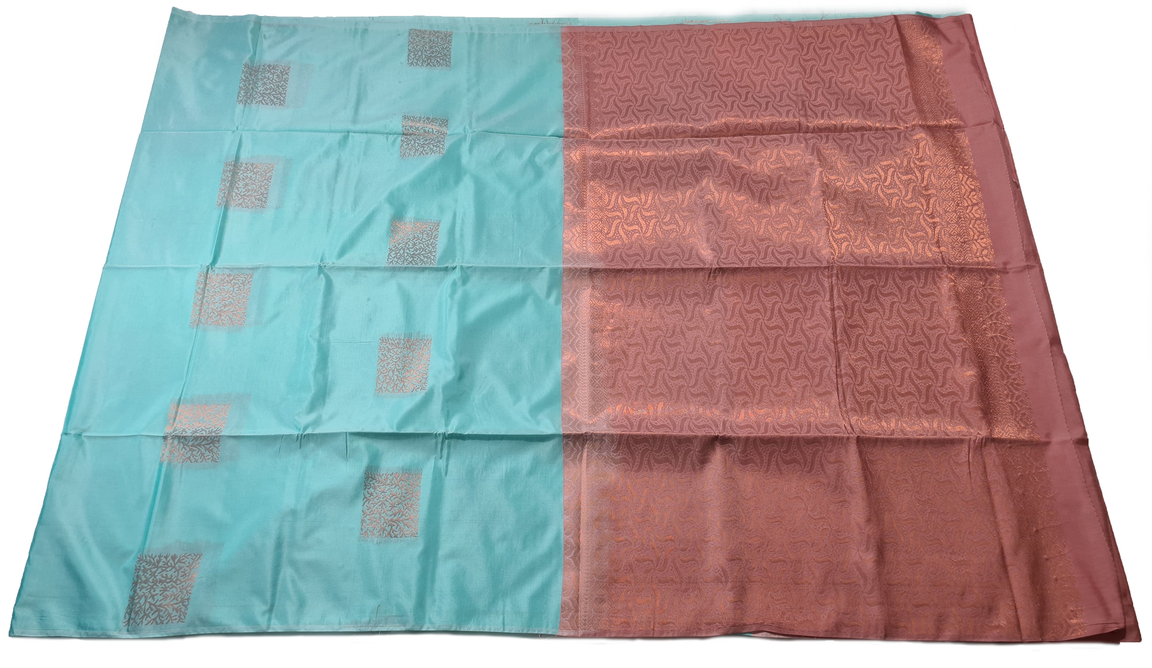 Kanchi Vegan Silk Saree With Contrast Blouse and Rich Jari Pallu