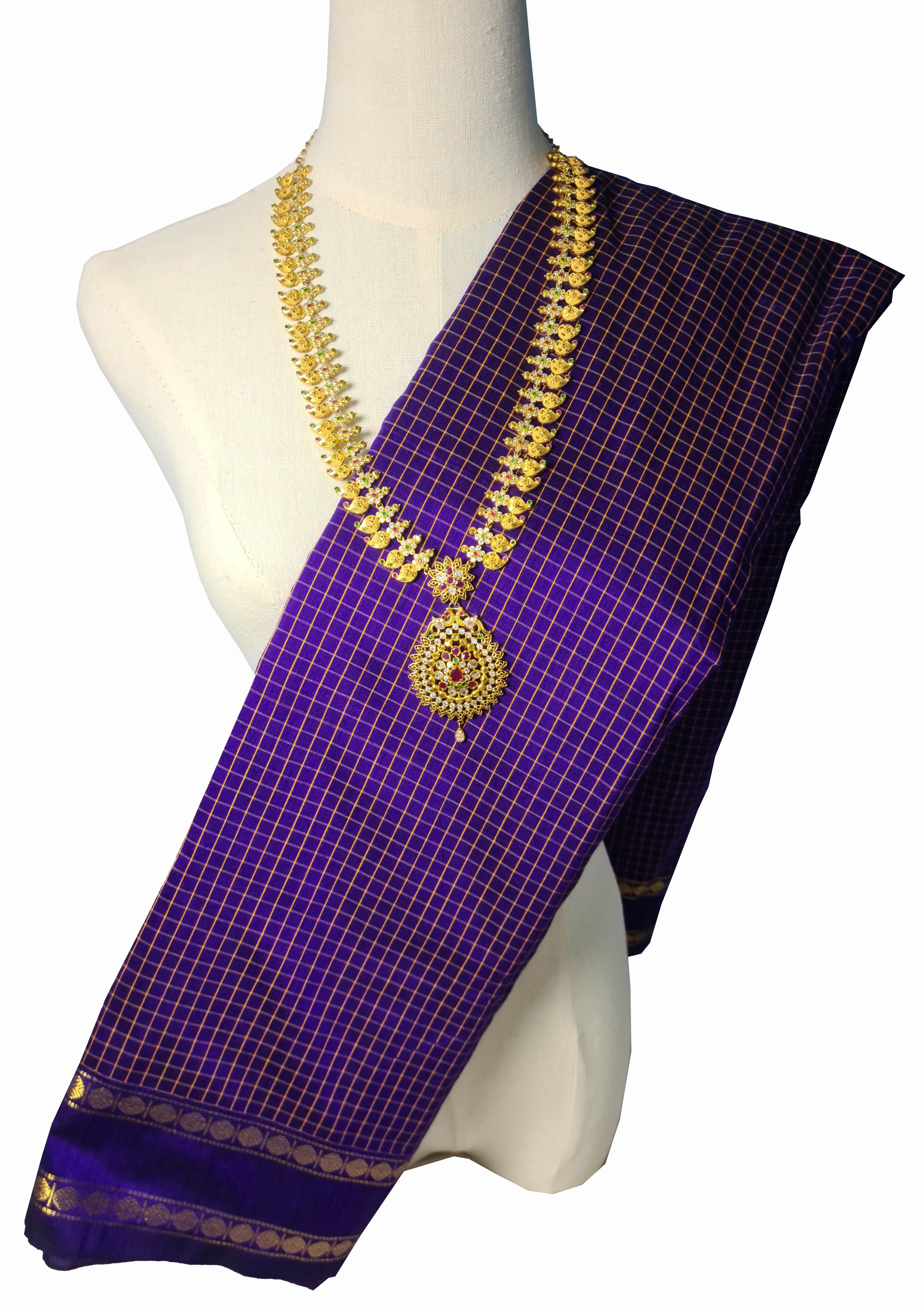 Kanchipuram Pure Cotton Saree With Blouse