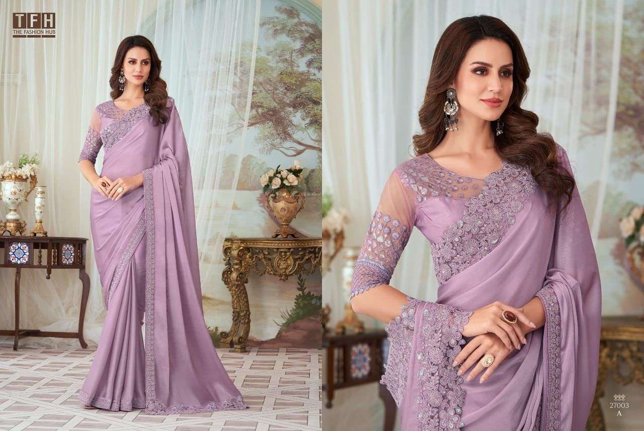 TFH Presents Silver Screen 27003 Hit Design Silk Designer Party Wear Sarees Collection