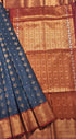 Kanchi Vegan Silk Saree With Contrast Blouse and Rich Jari Pallu