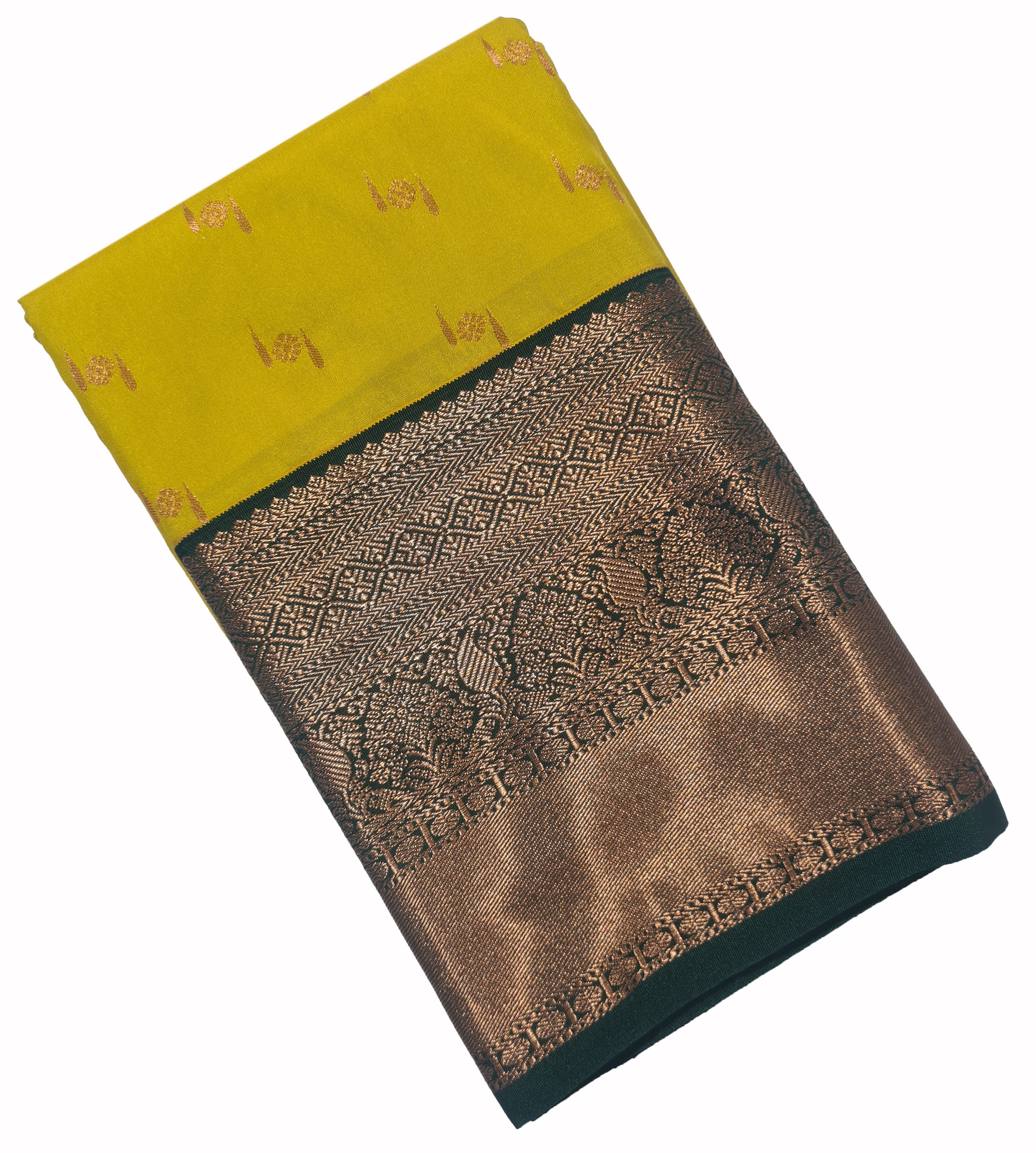 Kanchi Vegan Silk Saree With Contrast Blouse and Rich Jari Pallu