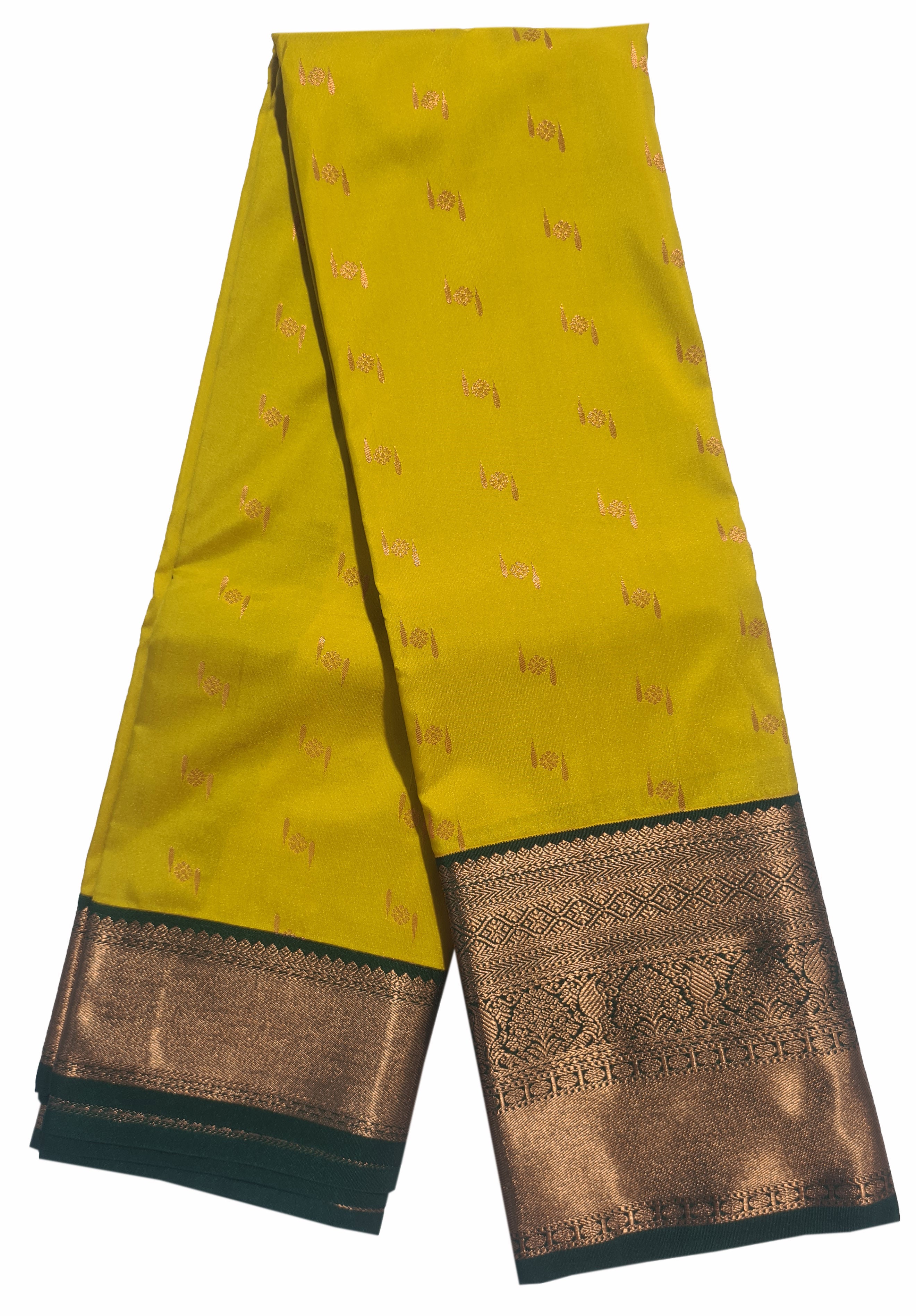 Kanchi Vegan Silk Saree With Contrast Blouse and Rich Jari Pallu