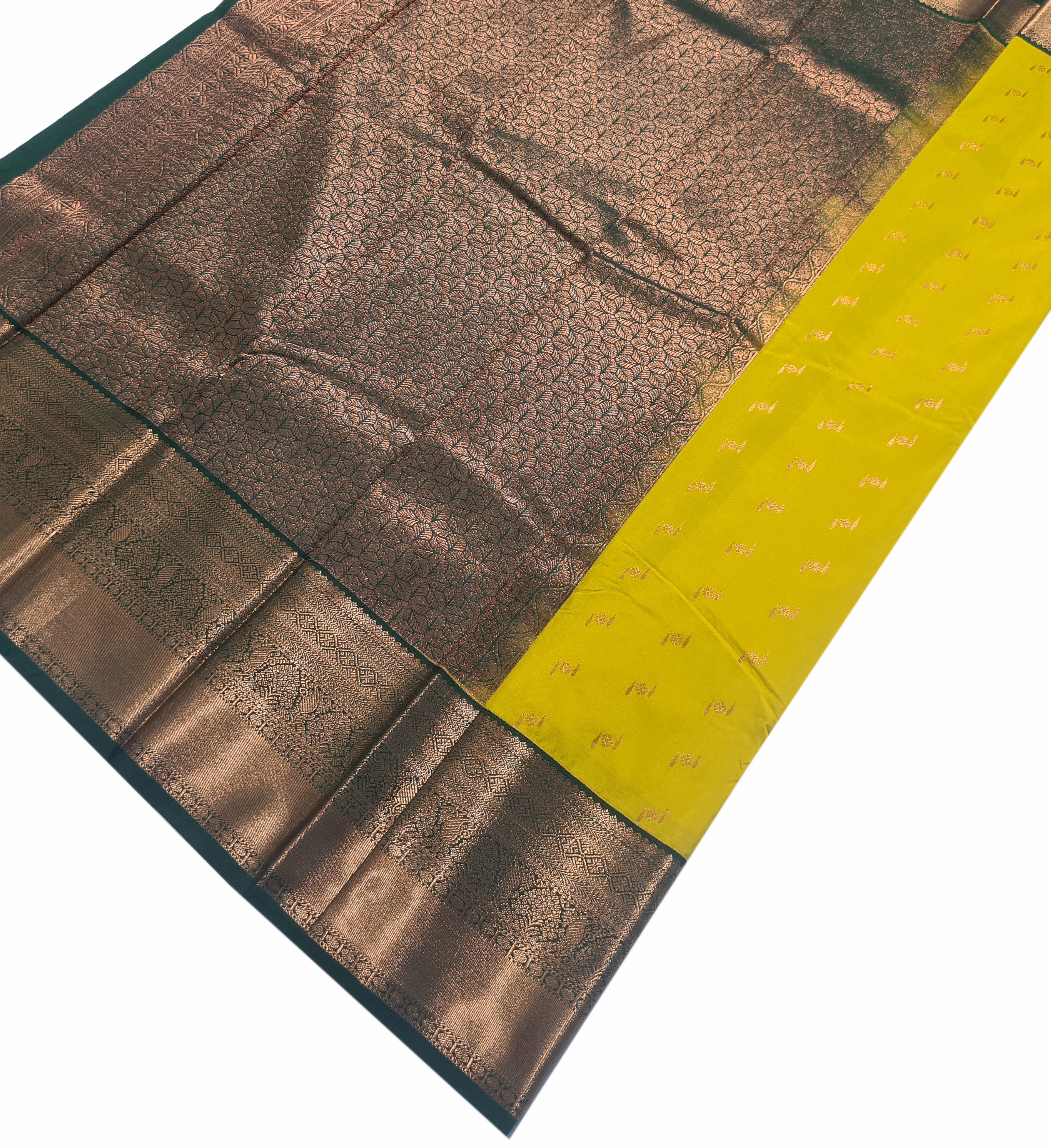 Kanchi Vegan Silk Saree With Contrast Blouse and Rich Jari Pallu