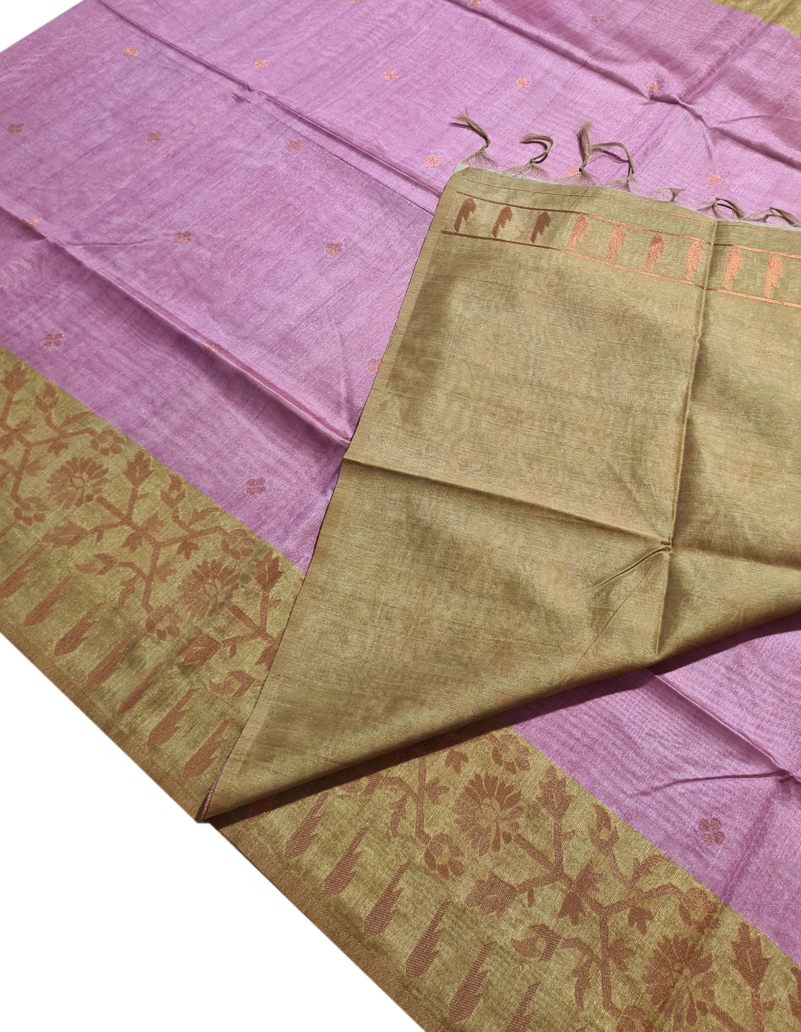 Semi Tussar Antic Design Sarees
