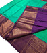 Kanchi Vegan Silk Saree With Contrast Blouse and Rich Jari Pallu