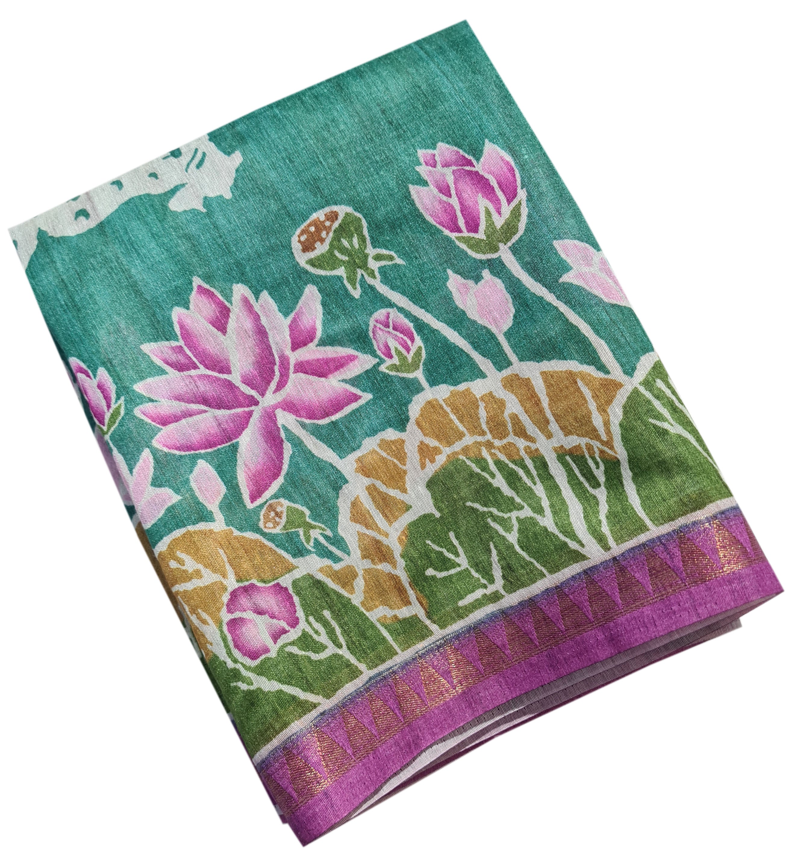 Semi tussar Antic Design Sarees