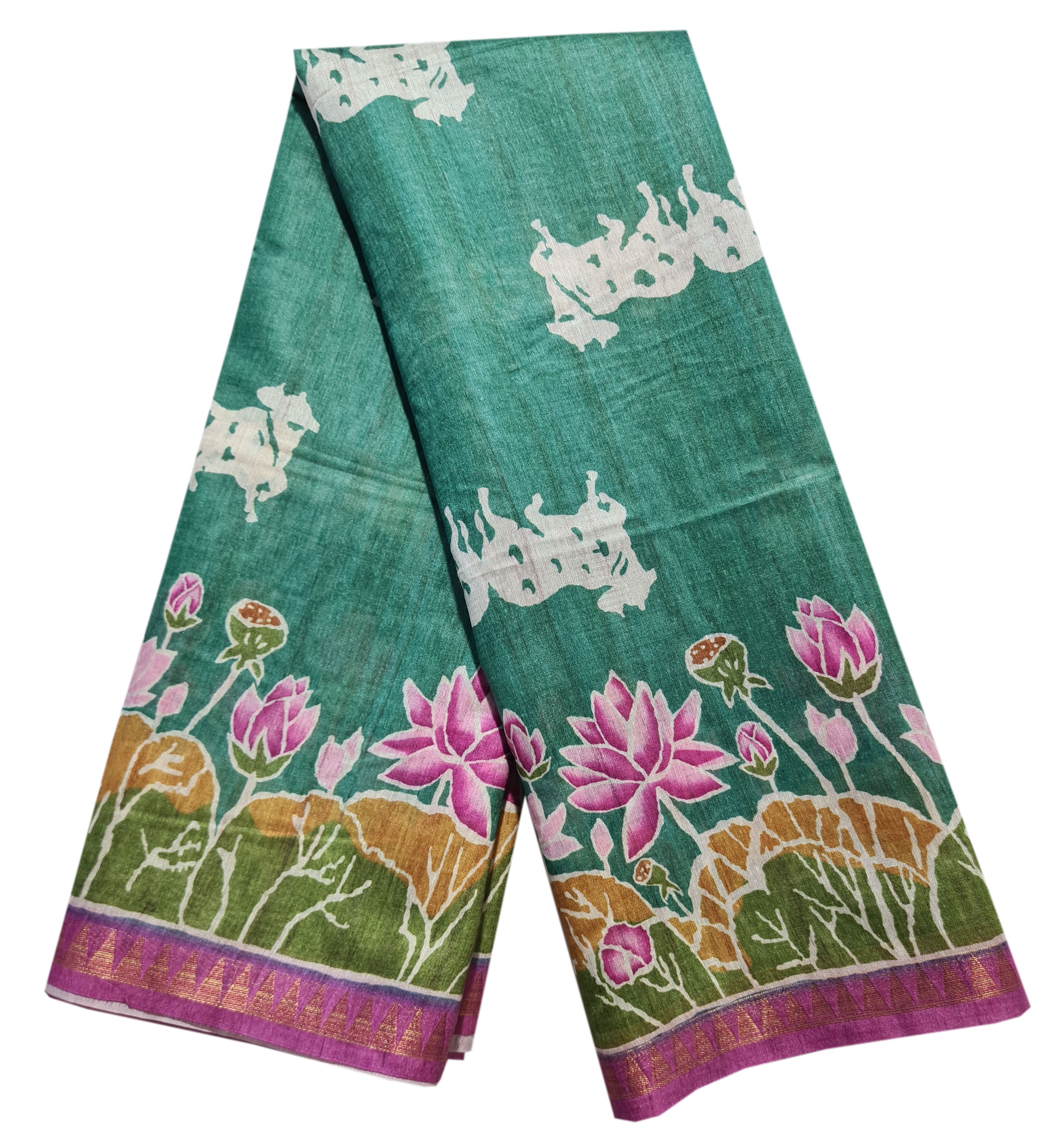 Semi tussar Antic Design Sarees