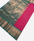 Kanchi Vegan Silk Saree With Contrast Blouse and Rich Jari Pallu