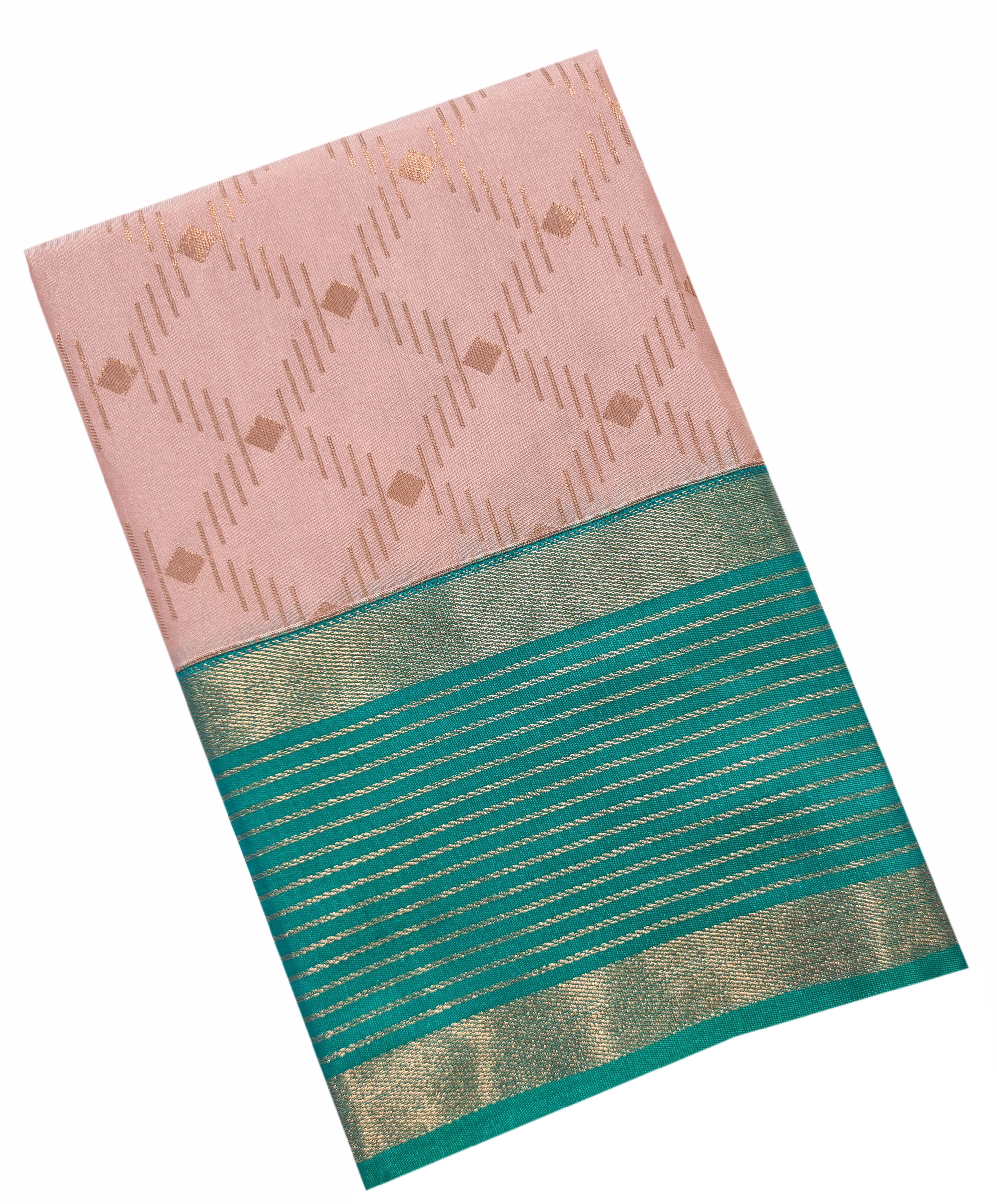 Kanchi Vegan Silk Saree With Contrast Blouse and Rich Jari Pallu