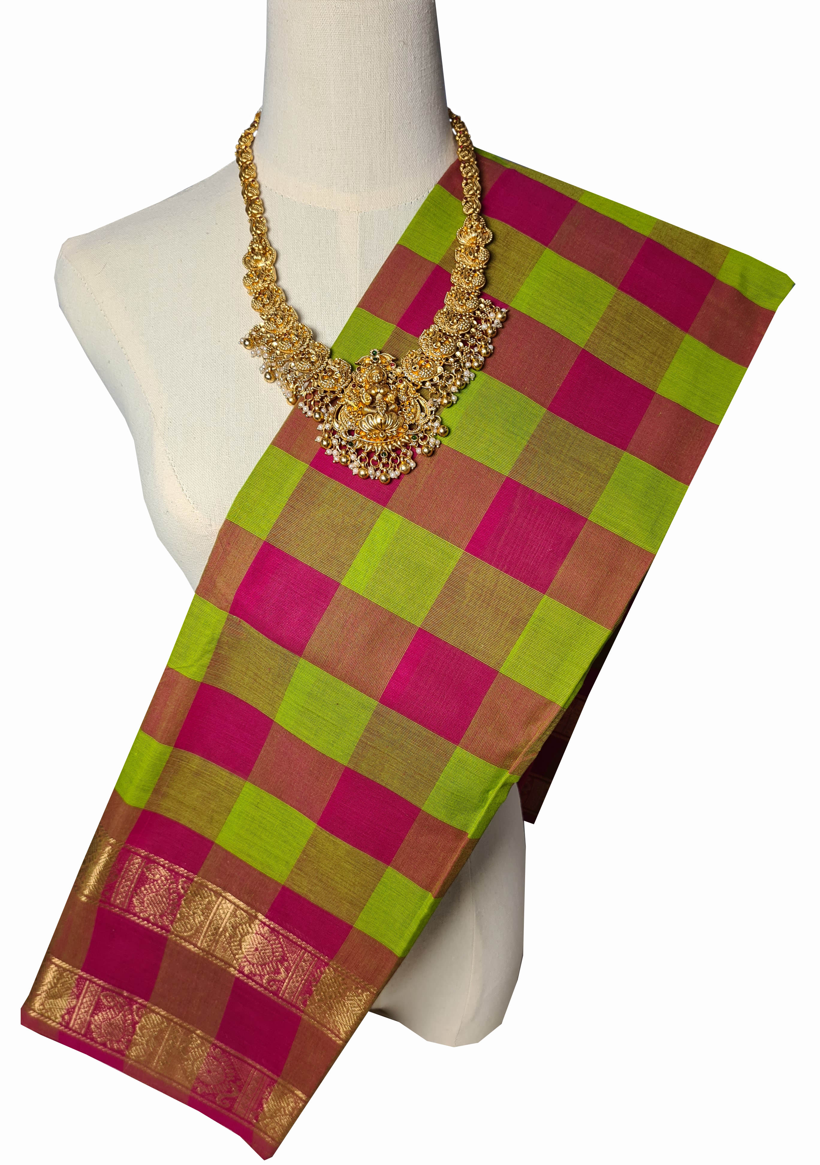 Kanchipuram Pure Cotton Saree With Blouse