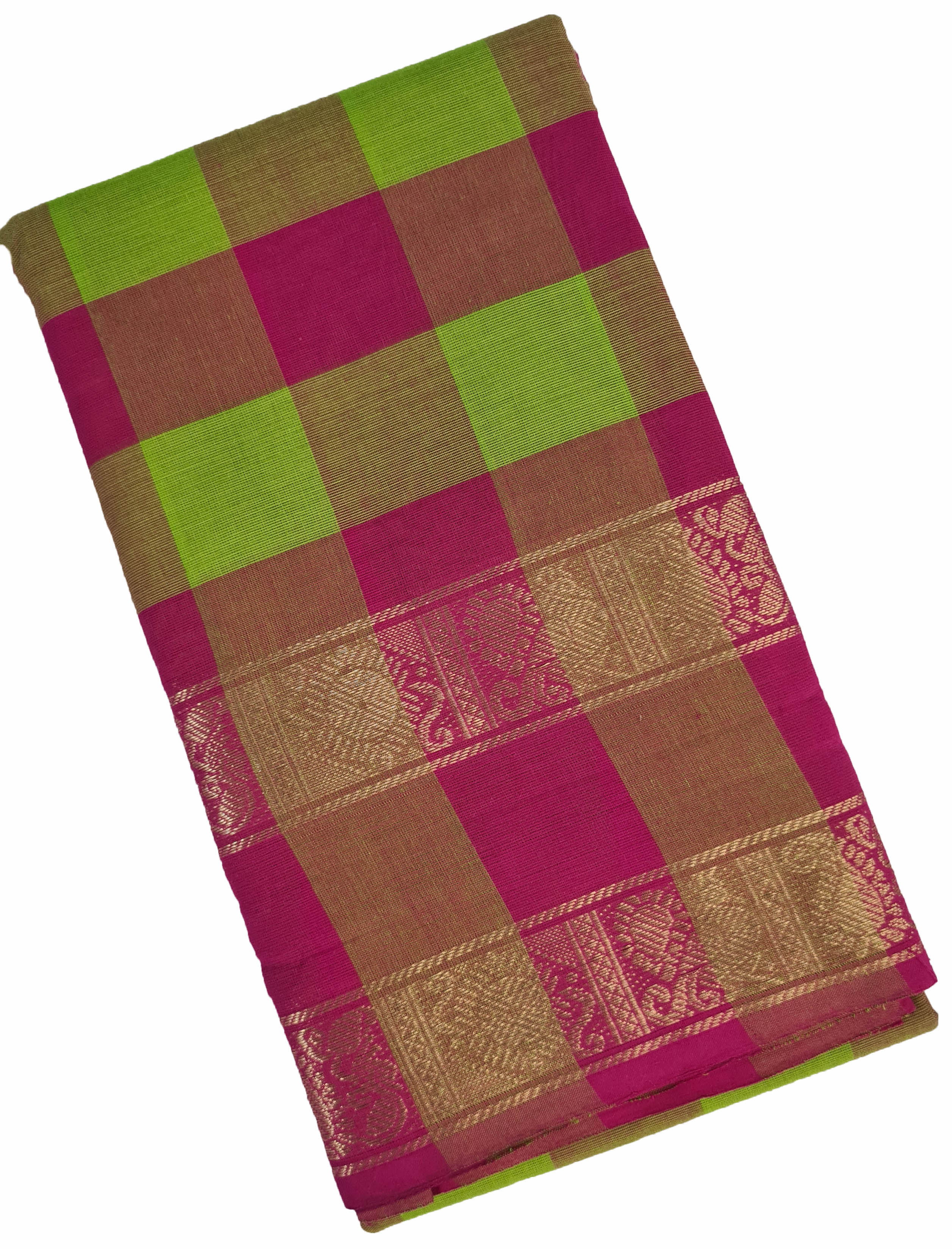 Kanchipuram Pure Cotton Saree With Blouse