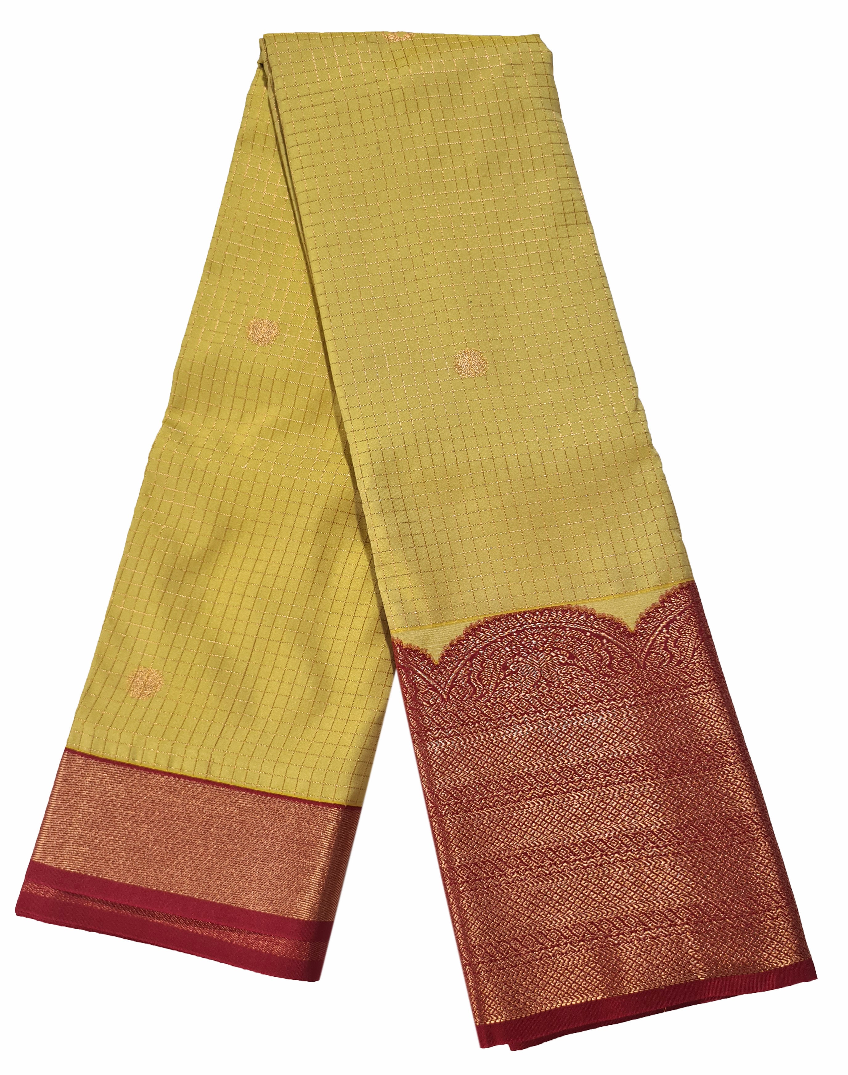 Kanchi Vegan Silk Saree With Contrast Blouse and Rich Jari Pallu