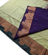 Kanchi Vegan Silk Saree With Contrast Blouse and Rich Jari Pallu