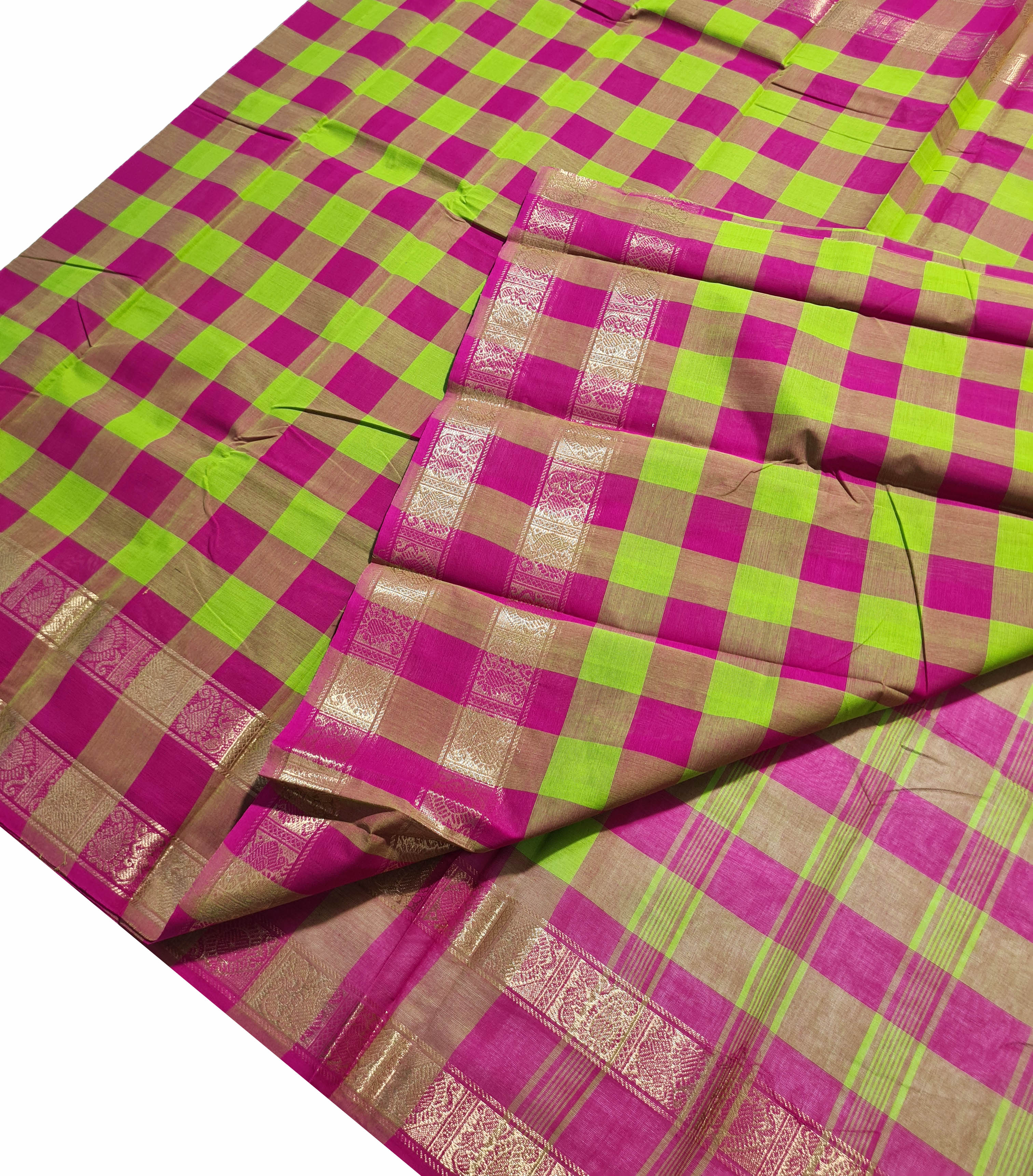 Kanchipuram Pure Cotton Saree With Blouse