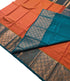 Kanchi Vegan Silk Saree With Contrast Blouse and Rich Jari Pallu