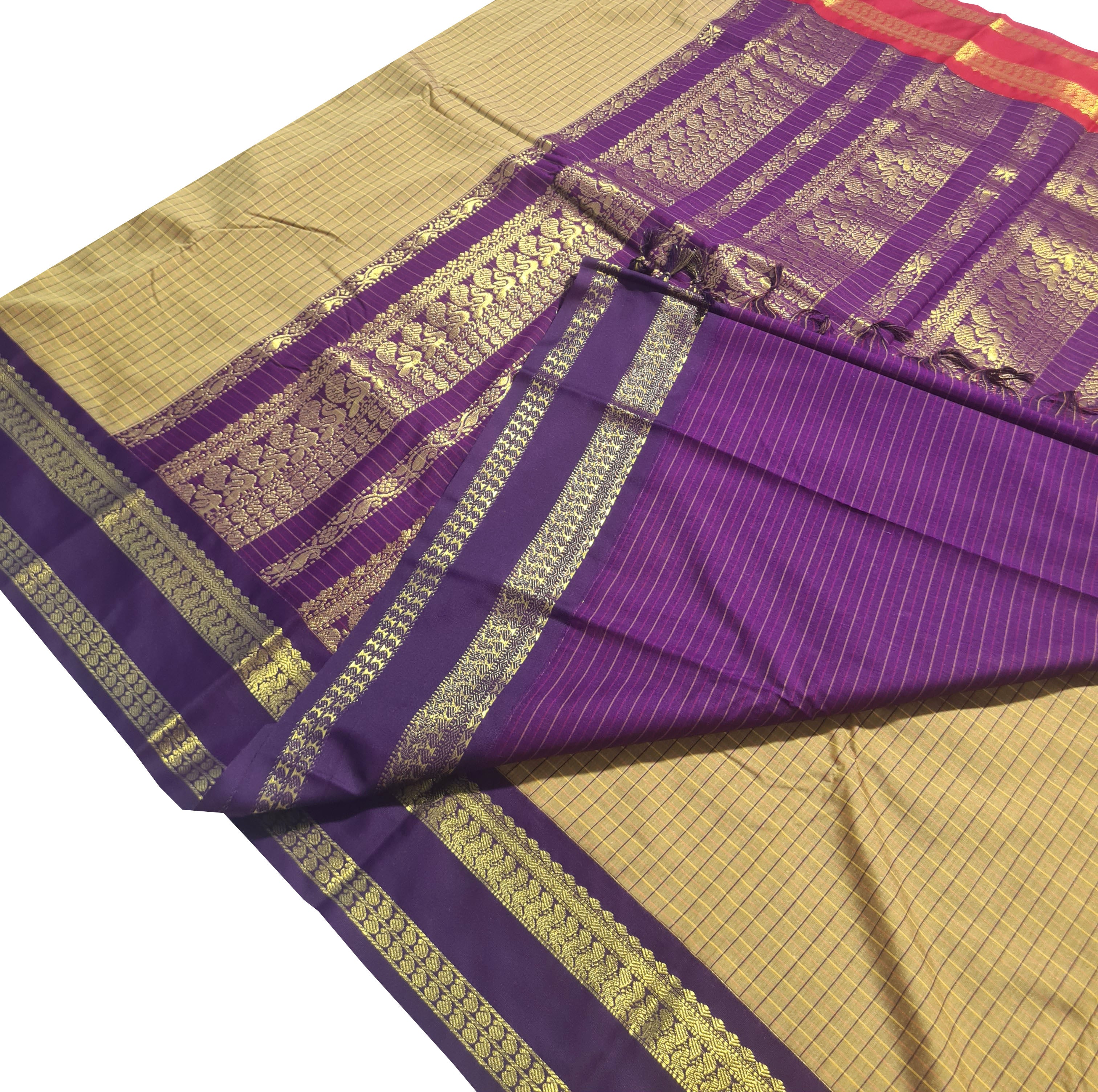 Kanchipuram Agarlic Cotton Sarees