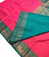 Kanchi Vegan Silk Saree With Contrast Blouse and Rich Jari Pallu