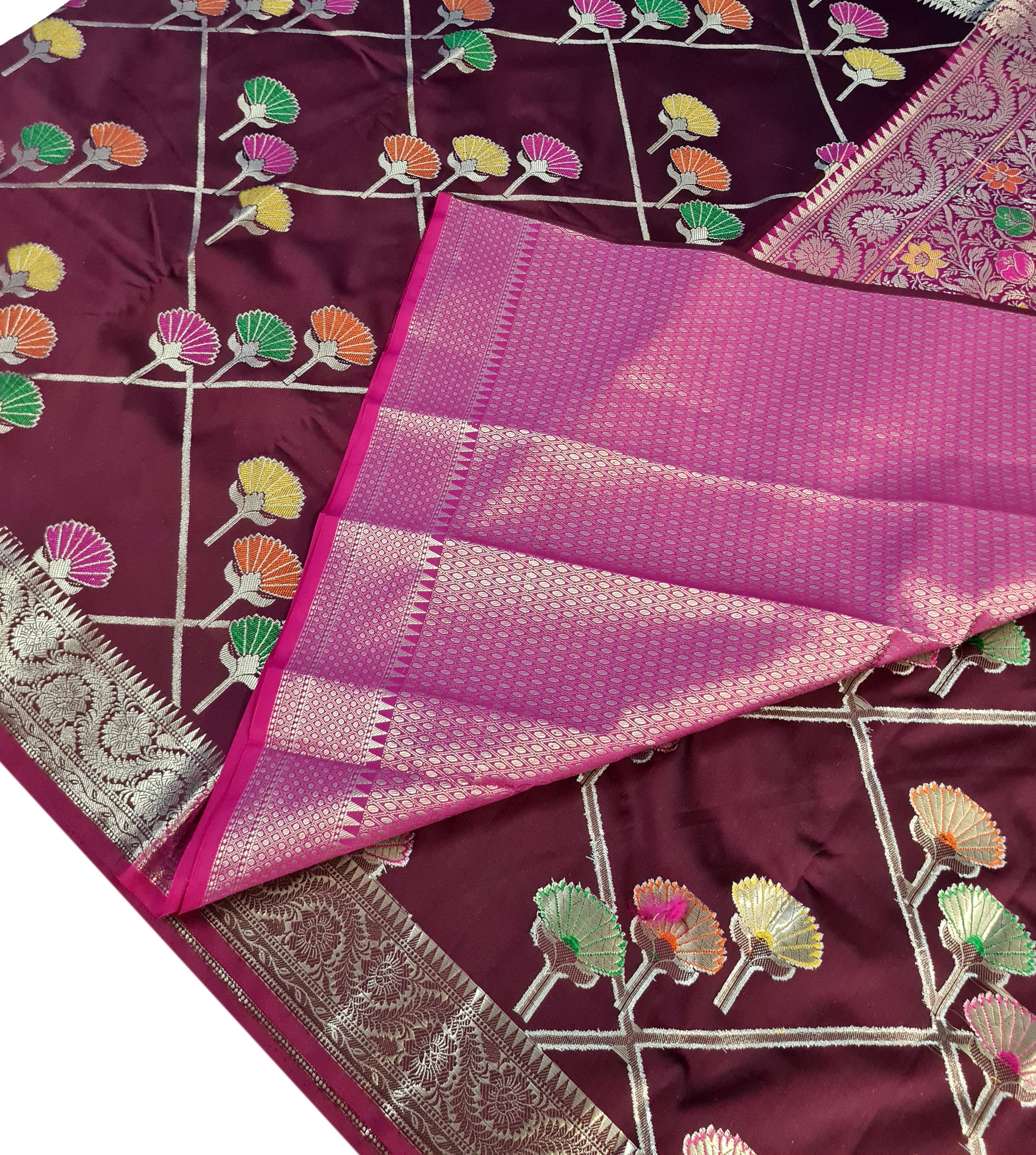 Banarasi Katan Jaal Silk Sarees