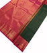 Kanchi Vegan Silk Saree With Contrast Blouse and Rich Jari Pallu
