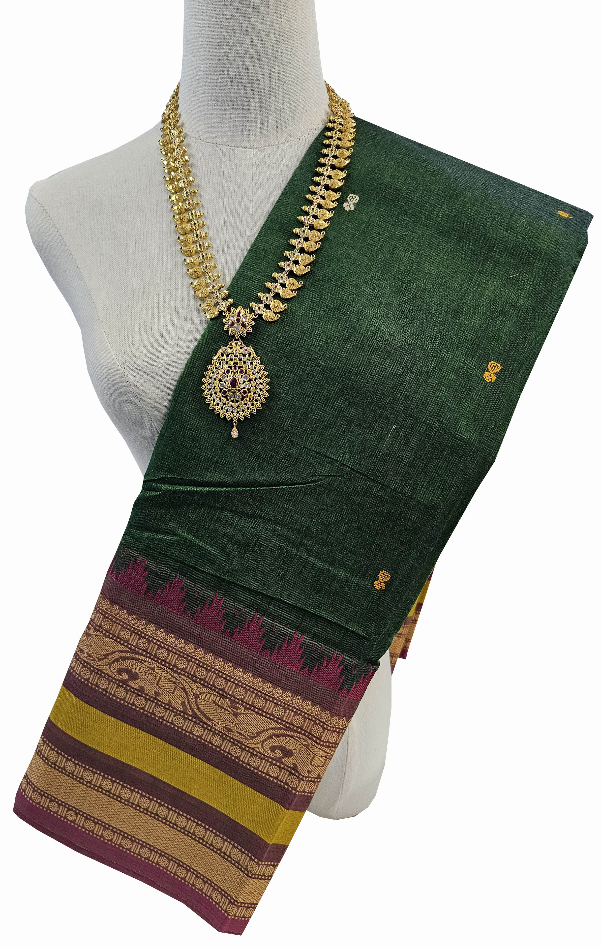 Kanchipuram Cotton Saree With Blouse