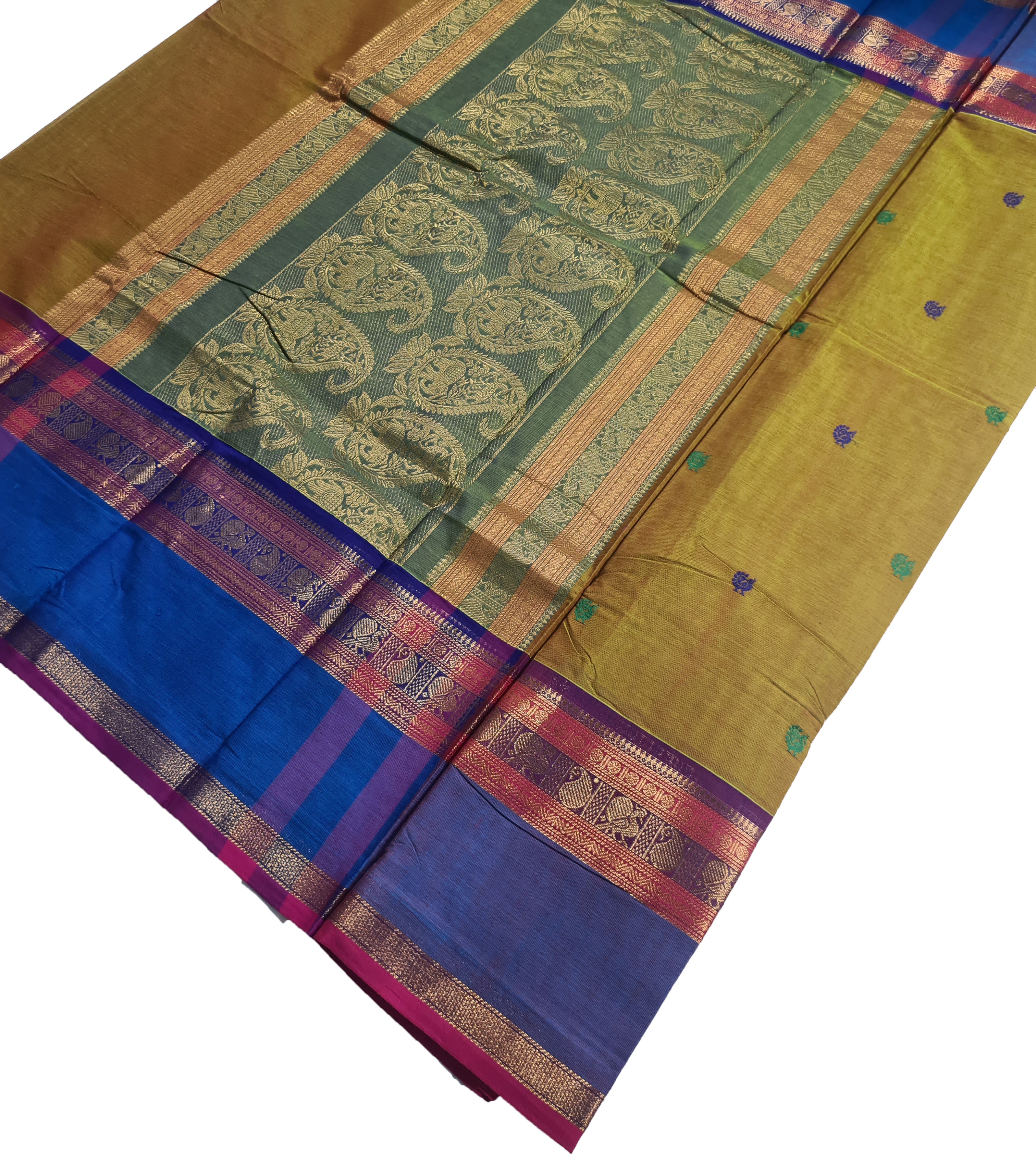 Kanchipuram Pure Rich Cotton Saree with Blouse
