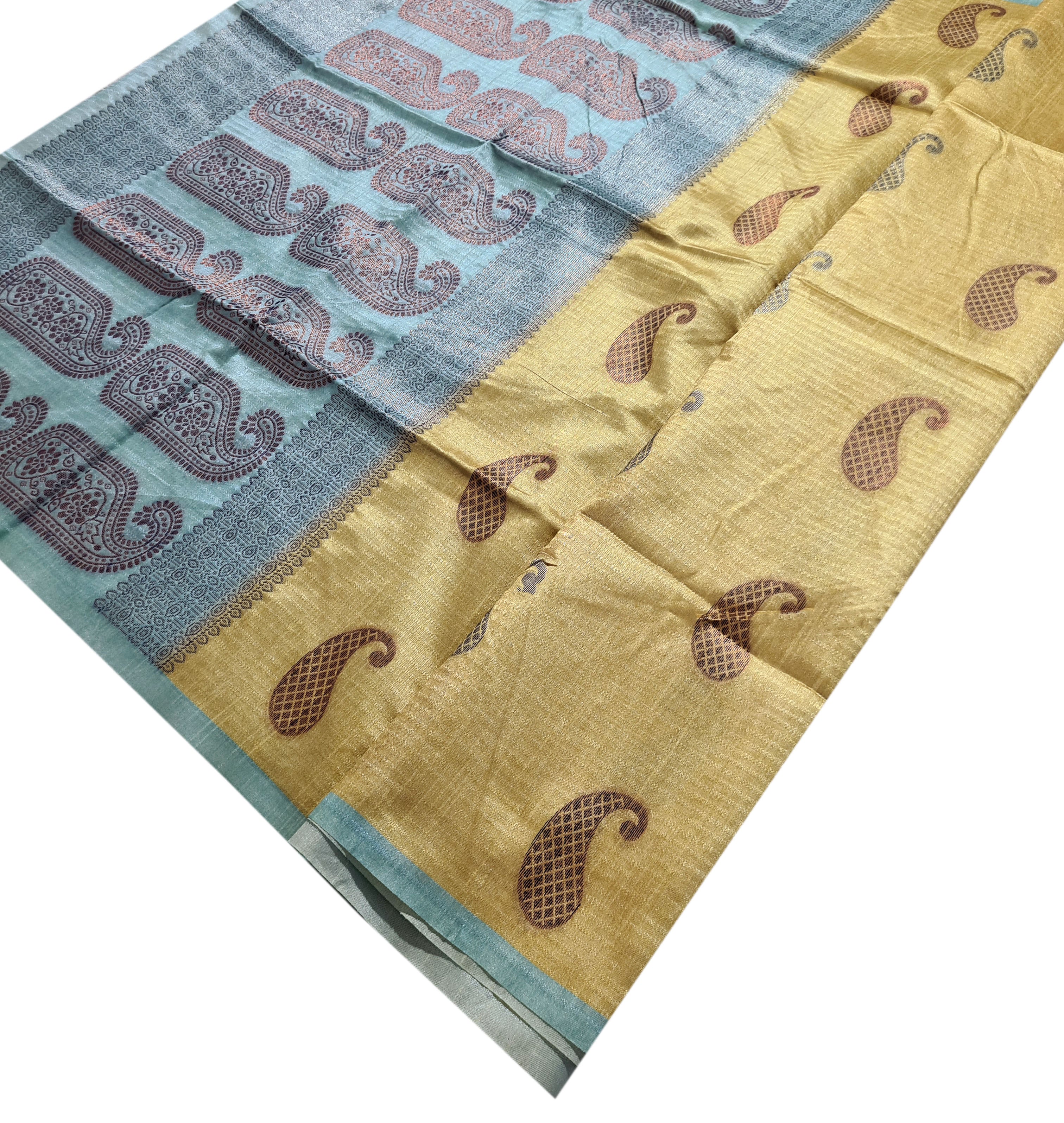 Semi Tussar  Antic Design Sarees