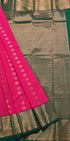 Kanchi Vegan Silk Saree With Contrast Blouse and Rich Jari Pallu