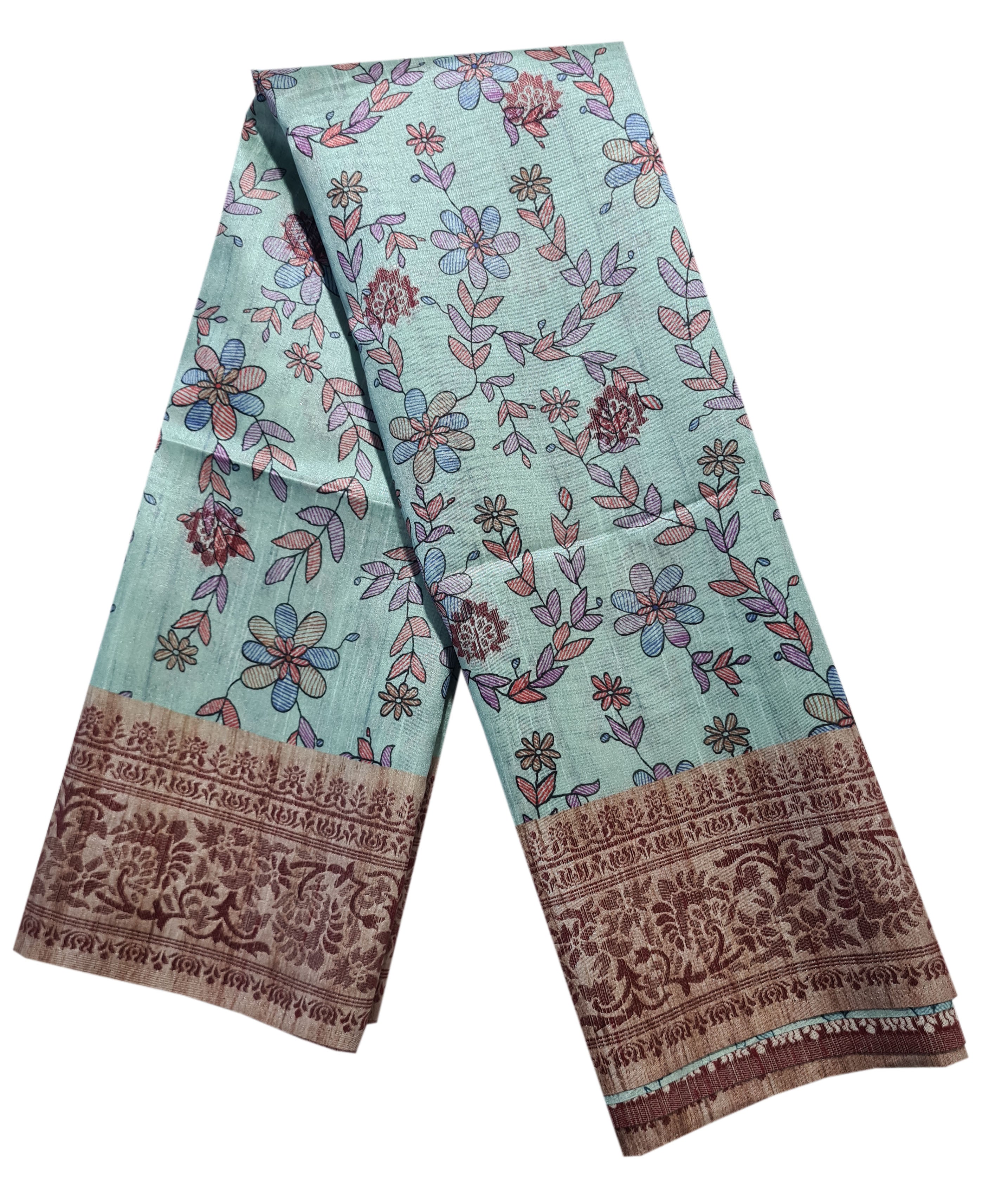 Semi Tussar Antic Design Sarees