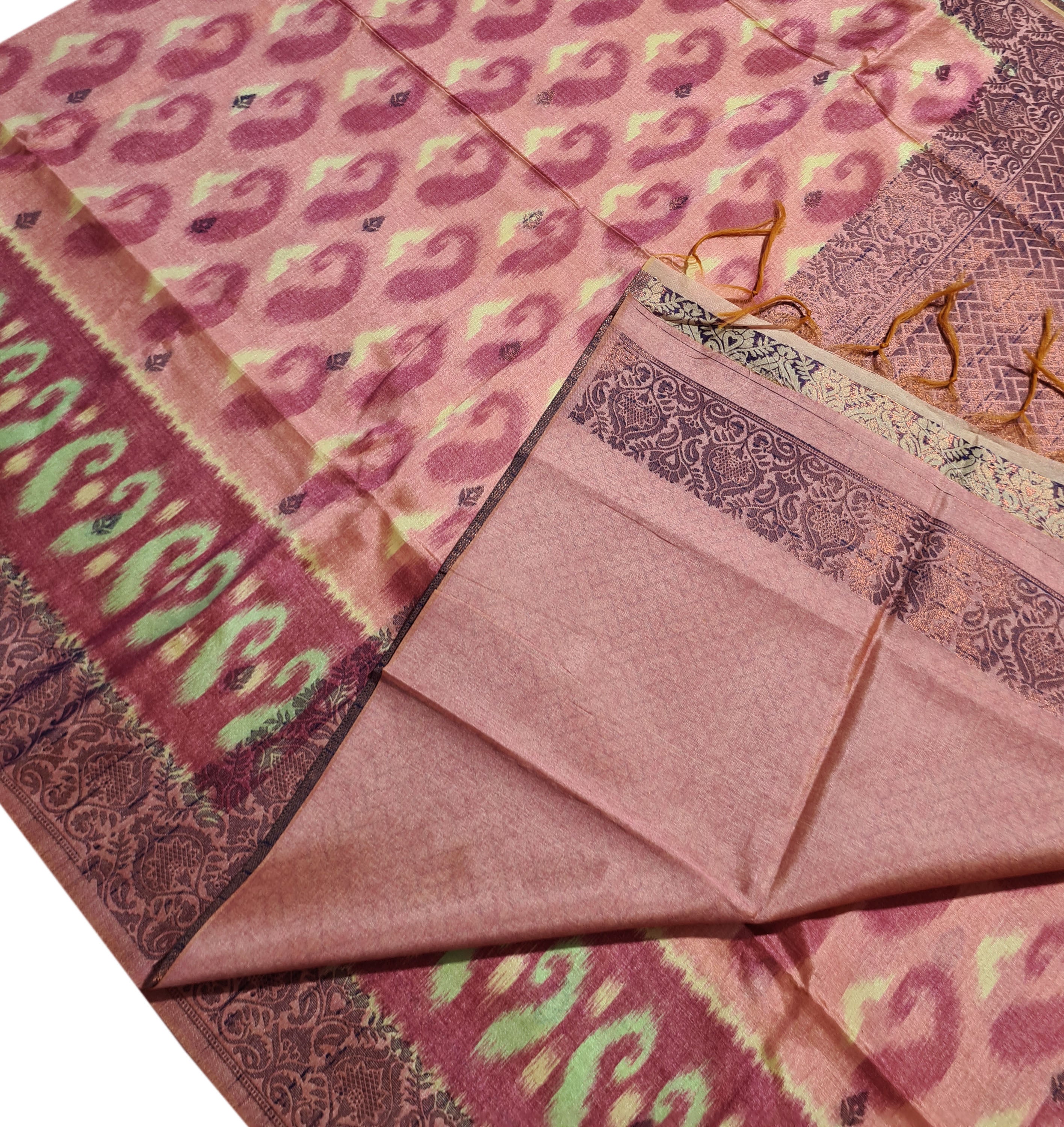 Semi Tussar Antic Design Sarees