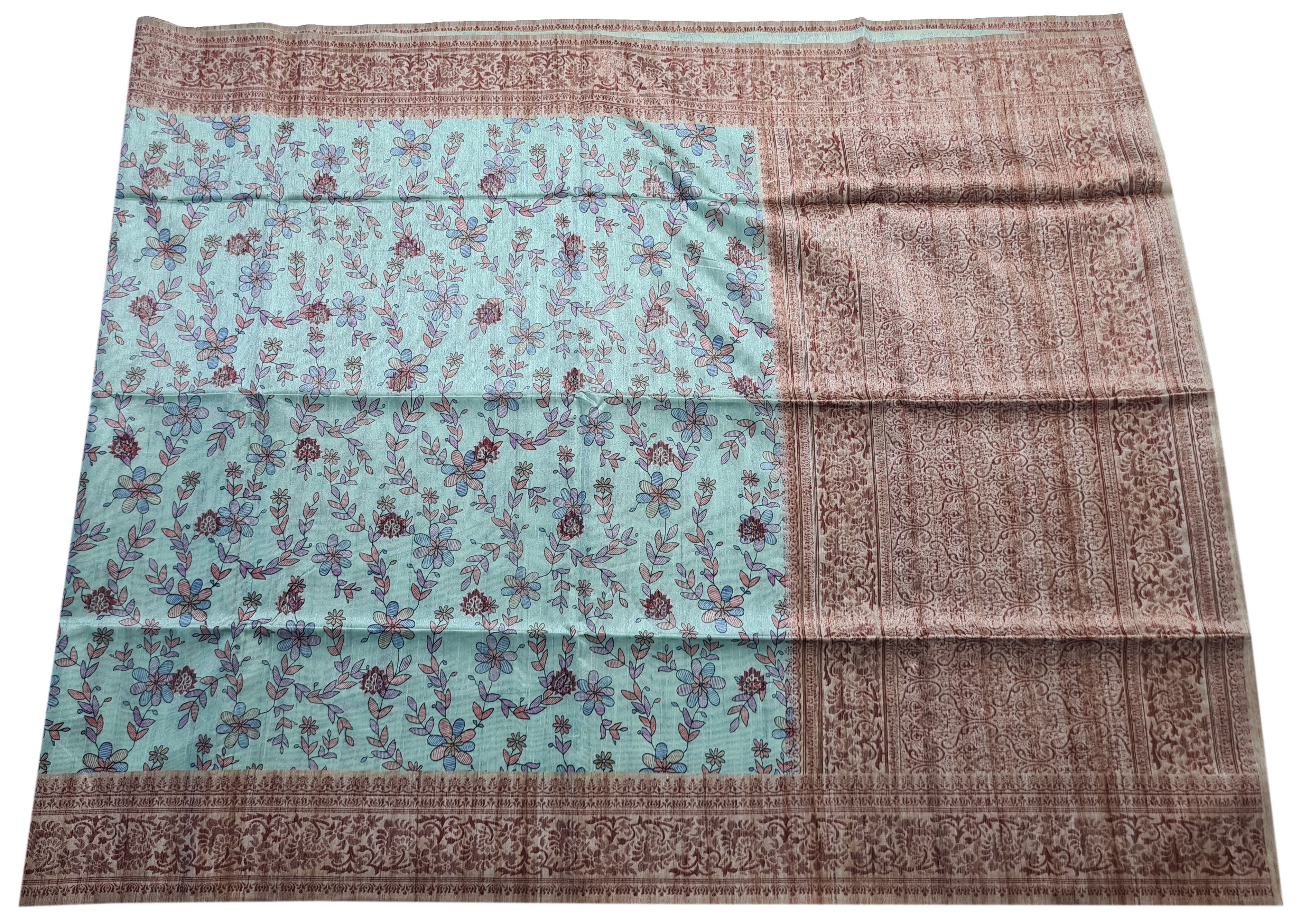 Semi Tussar Antic Design Sarees