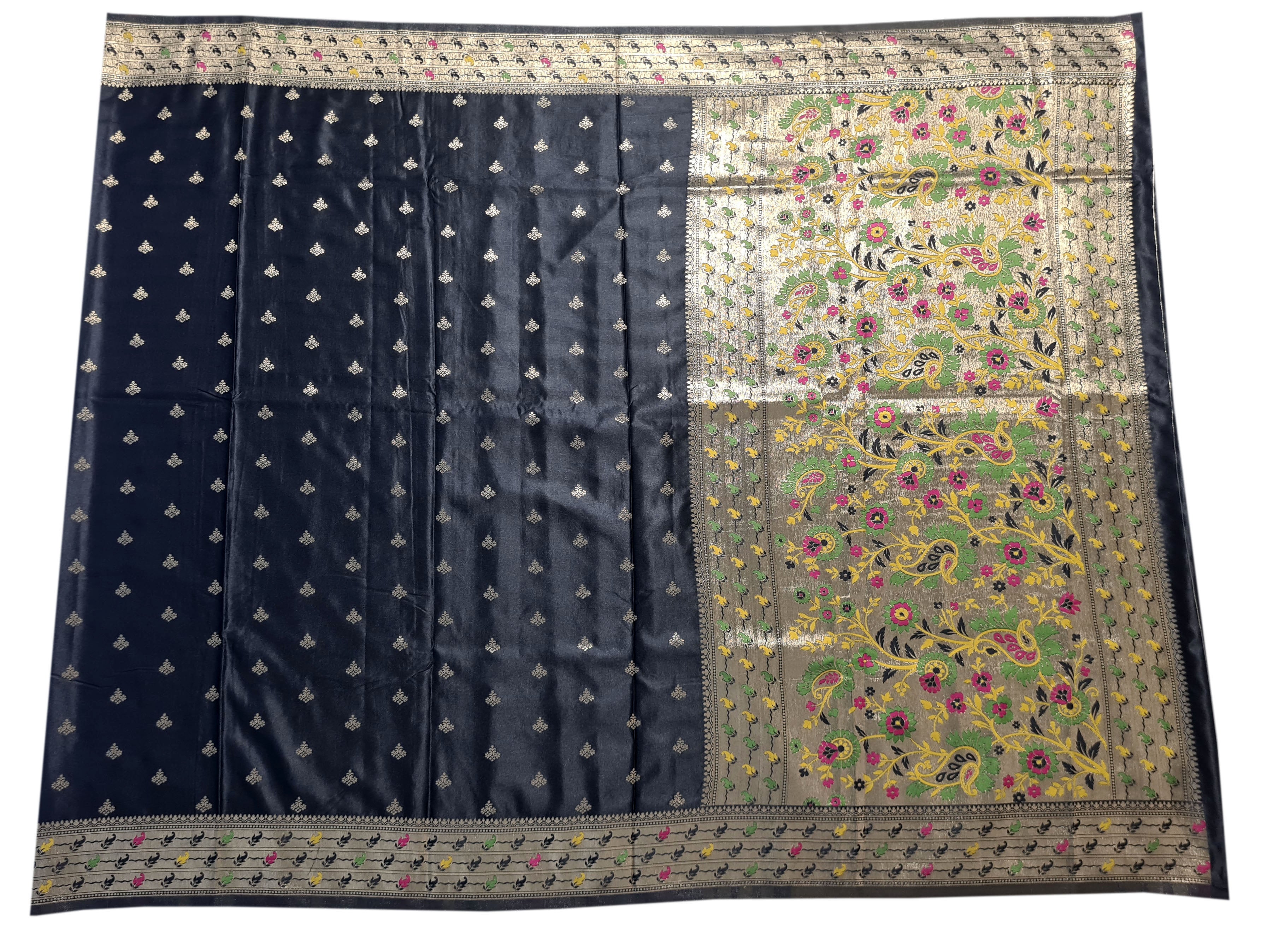 Bengaluru Crape Antic Silk Meena Sarees