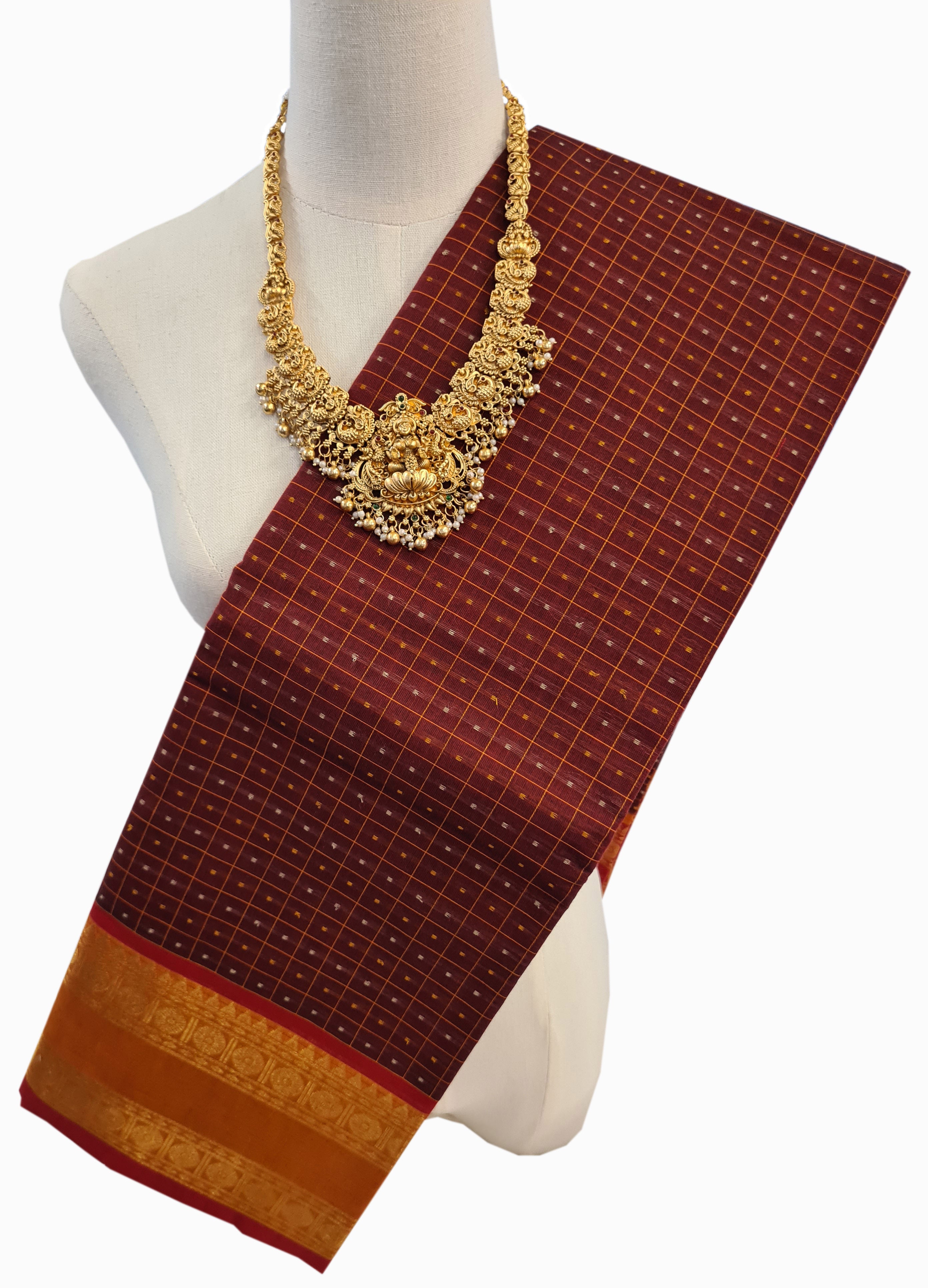 Kanchipuram Cotton Saree With Blouse