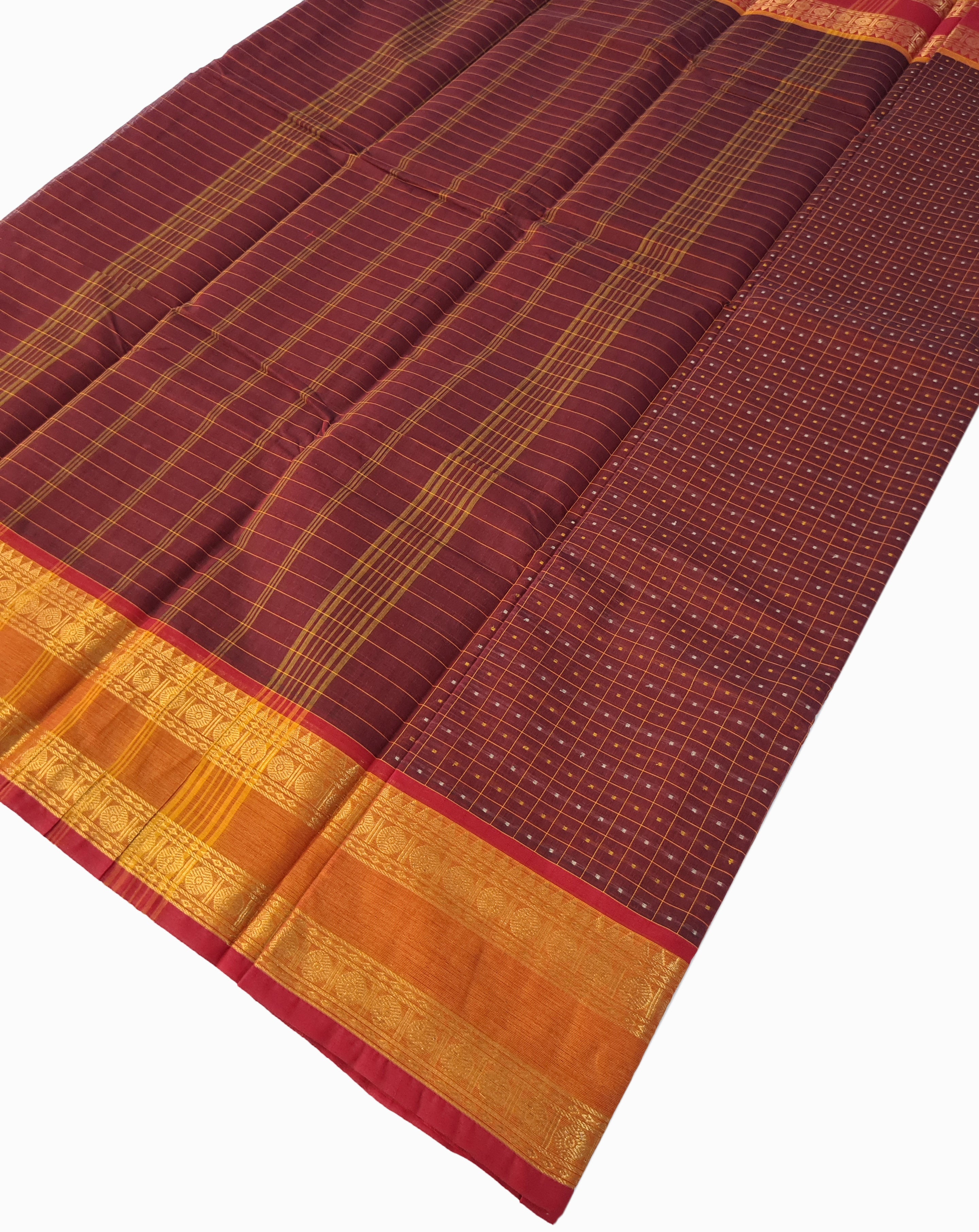 Kanchipuram Cotton Saree With Blouse