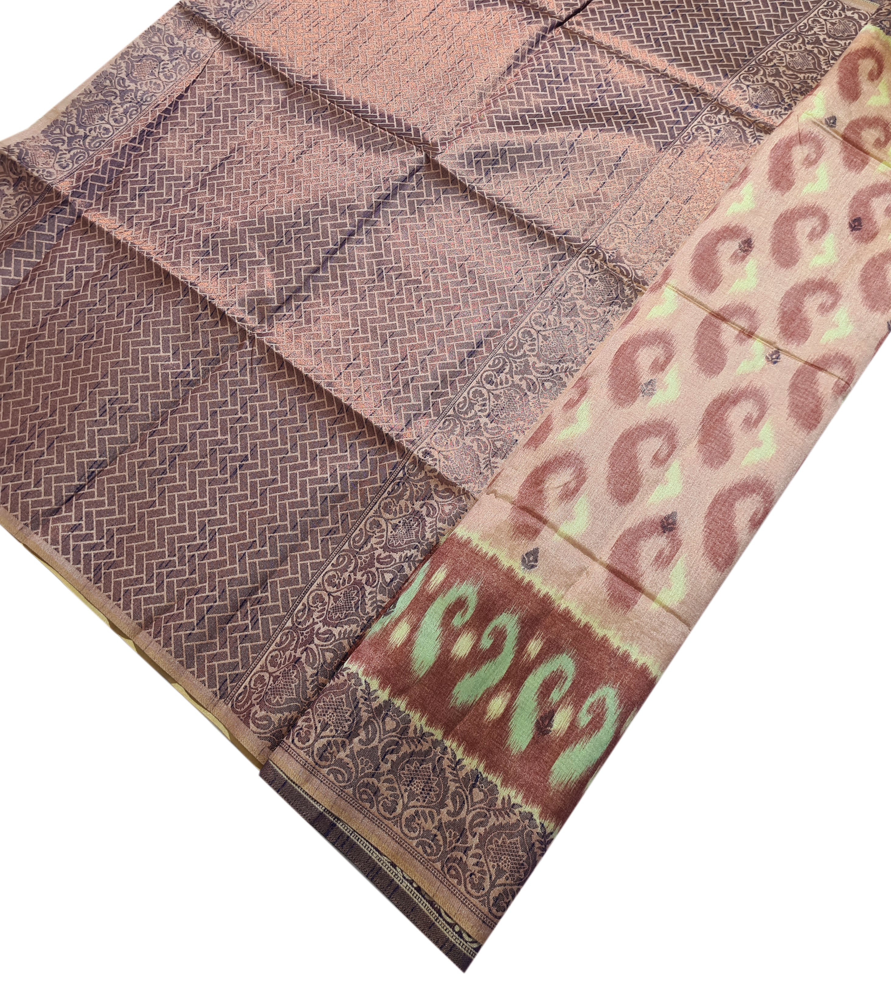 Semi Tussar Antic Design Sarees