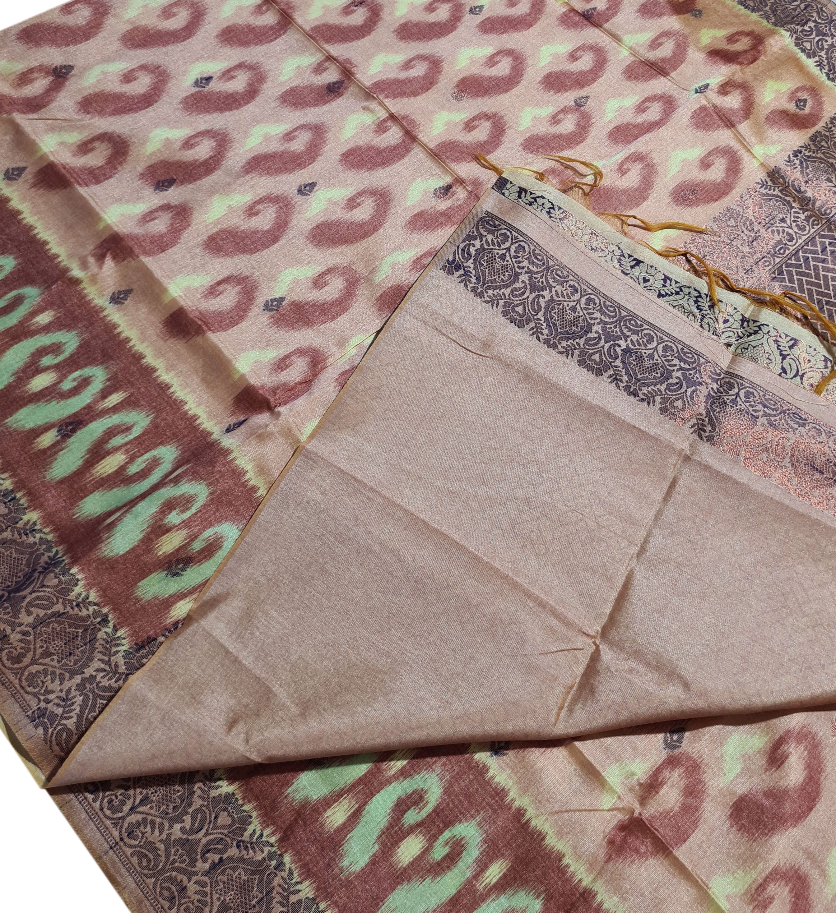 Semi Tussar Antic Design Sarees
