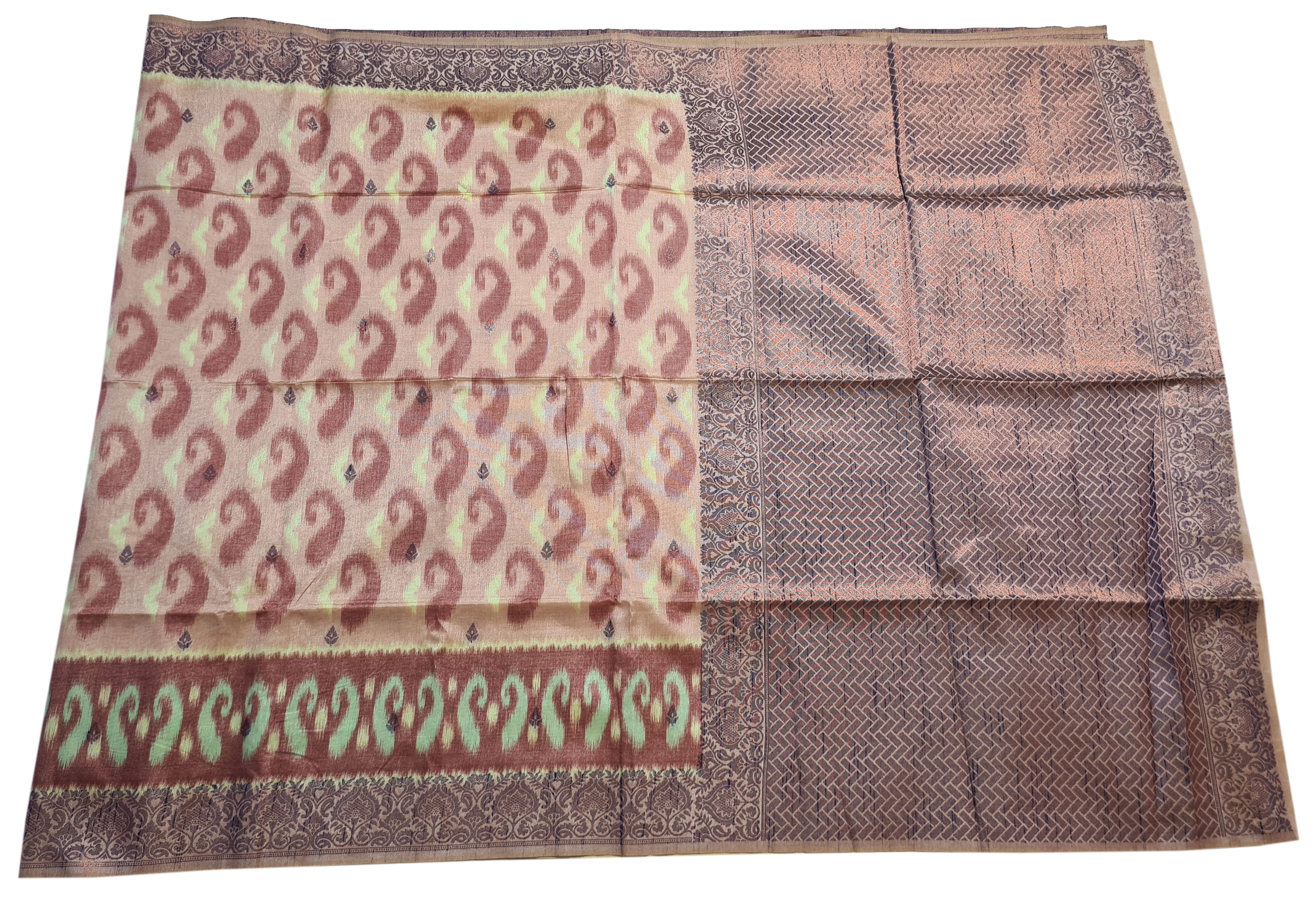 Semi Tussar Antic Design Sarees