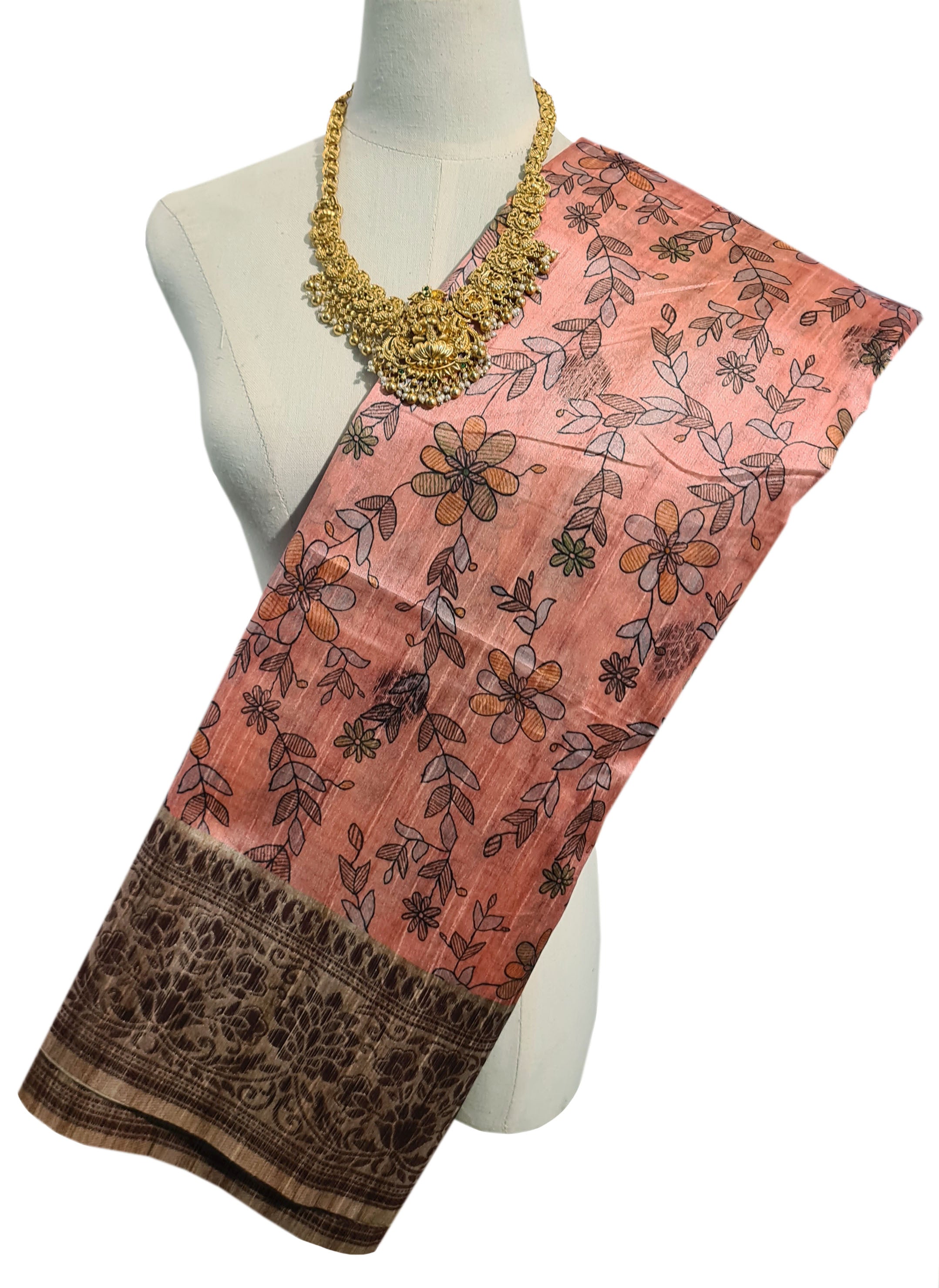 Semi Tussar Antic Design Sarees