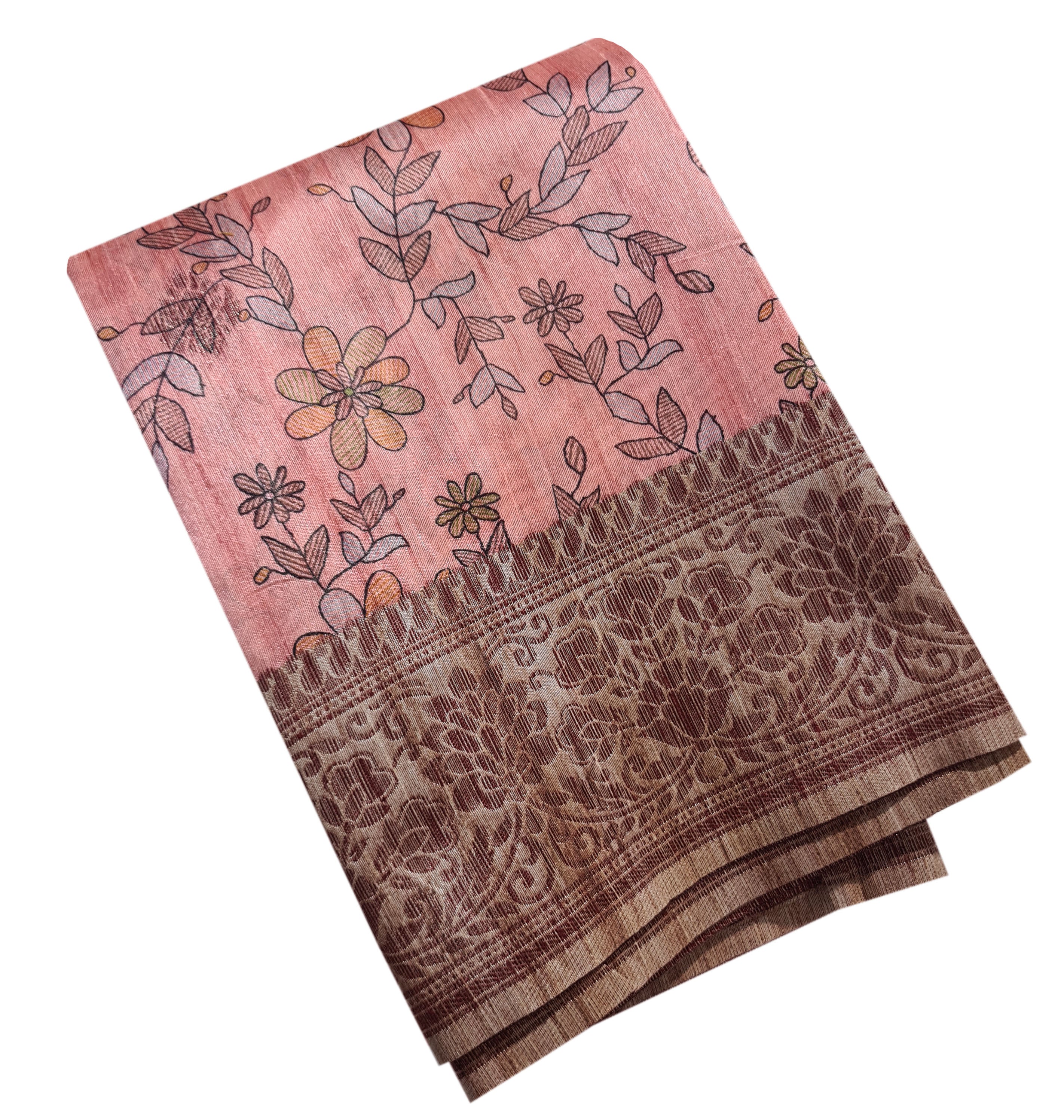 Semi Tussar Antic Design Sarees
