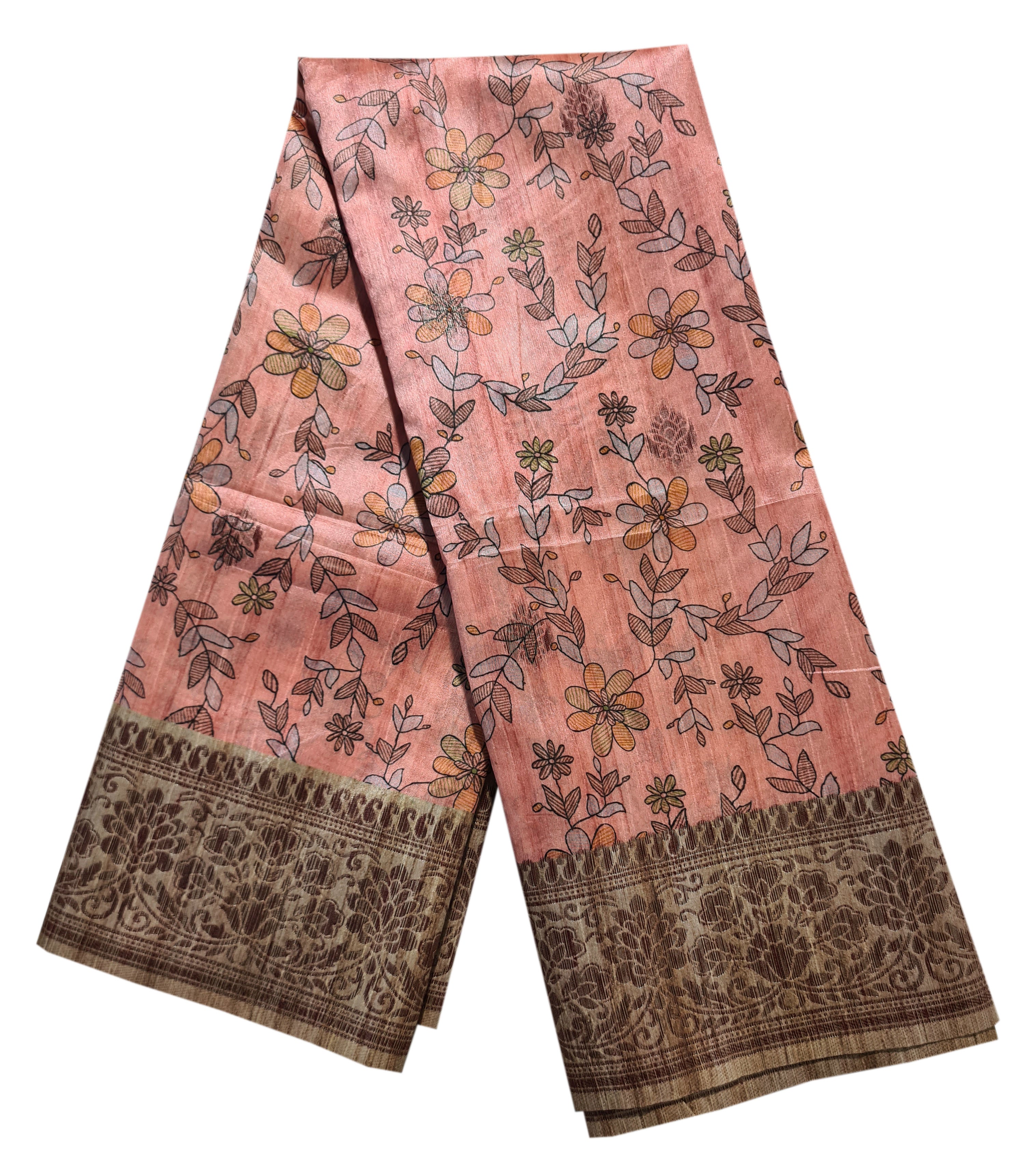 Semi Tussar Antic Design Sarees