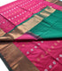 Kanchi Vegan Silk Saree With Contrast Blouse and Rich Jari Pallu