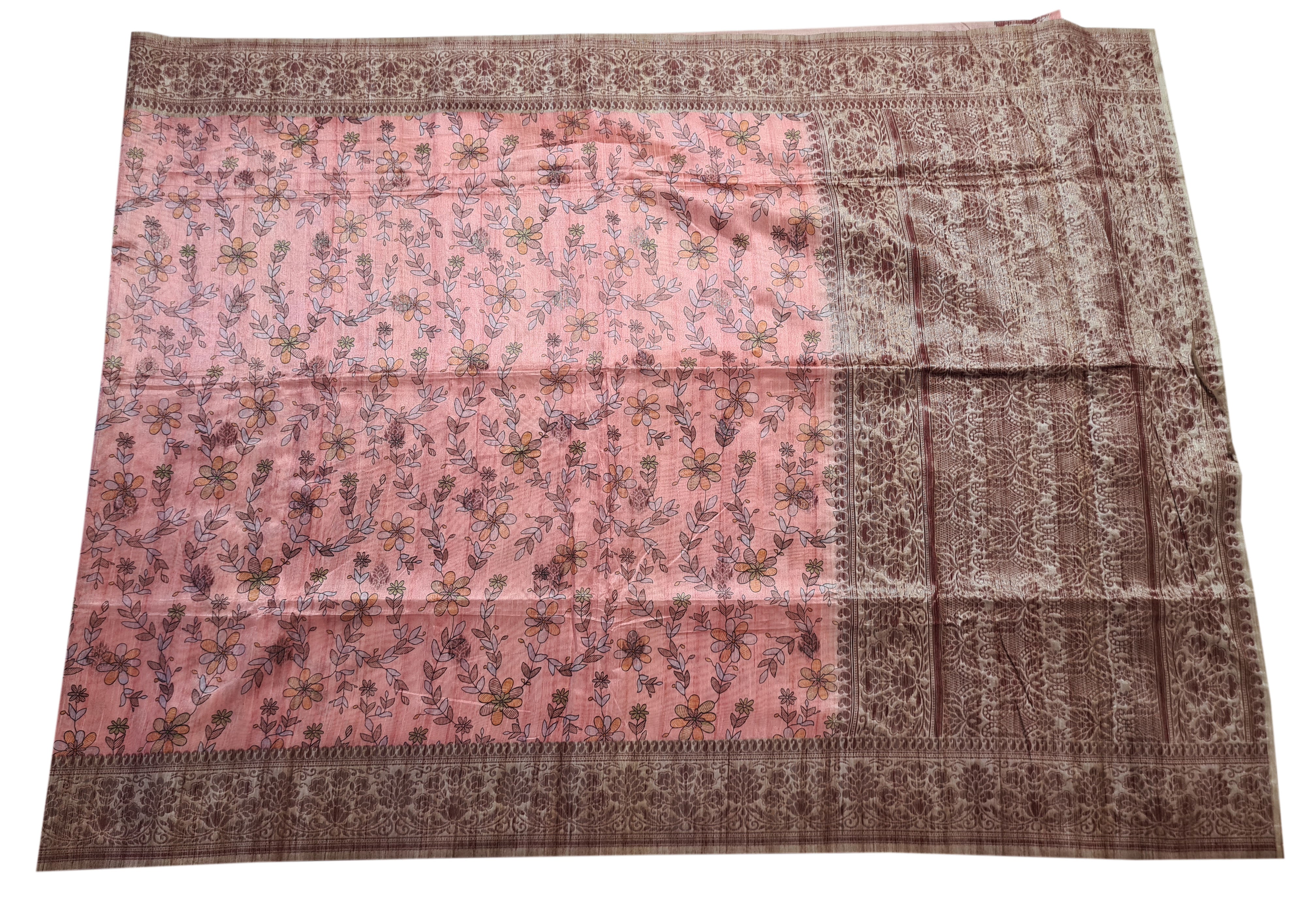 Semi Tussar Antic Design Sarees