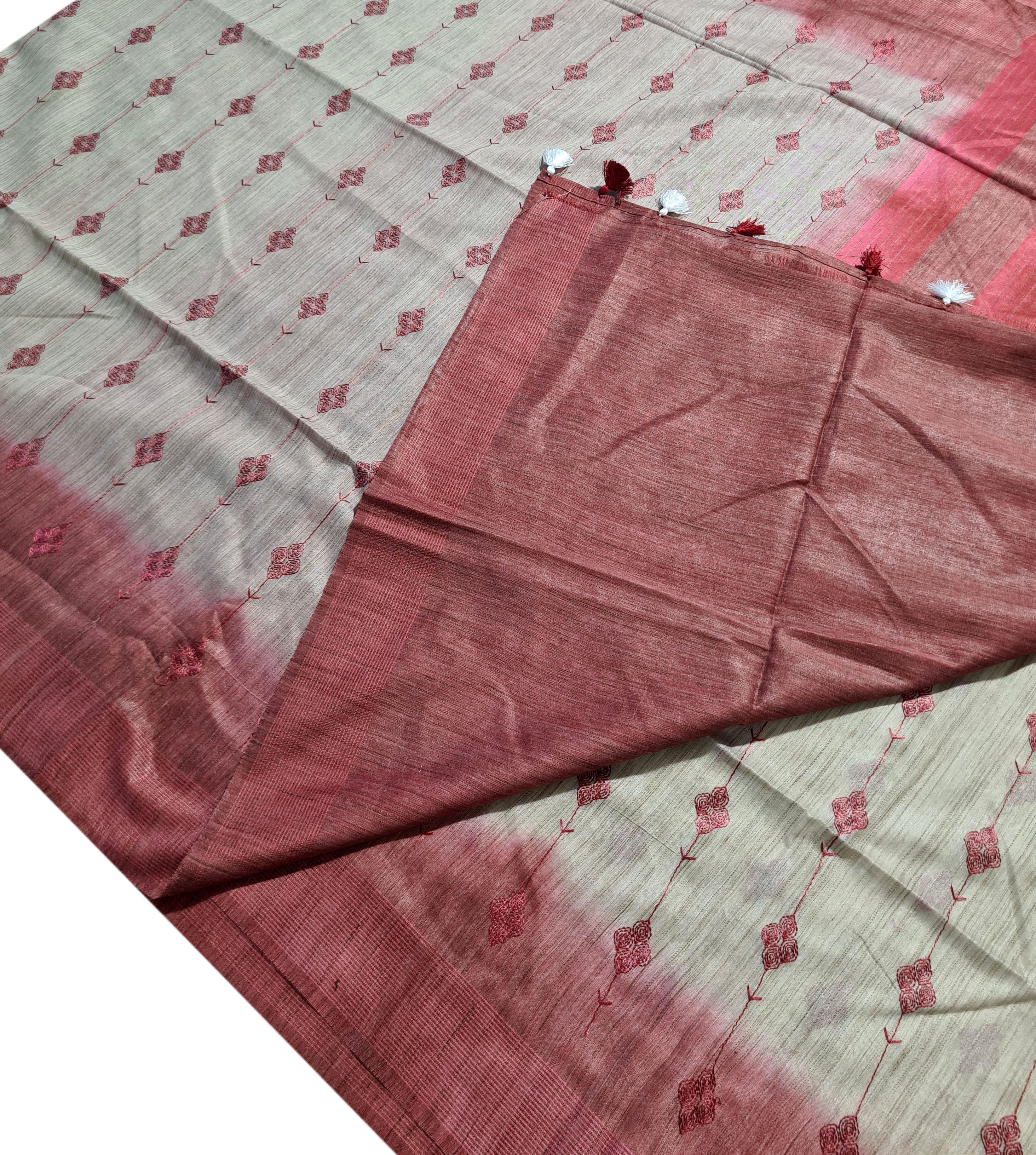 Semi Tussar Antic Design Sarees