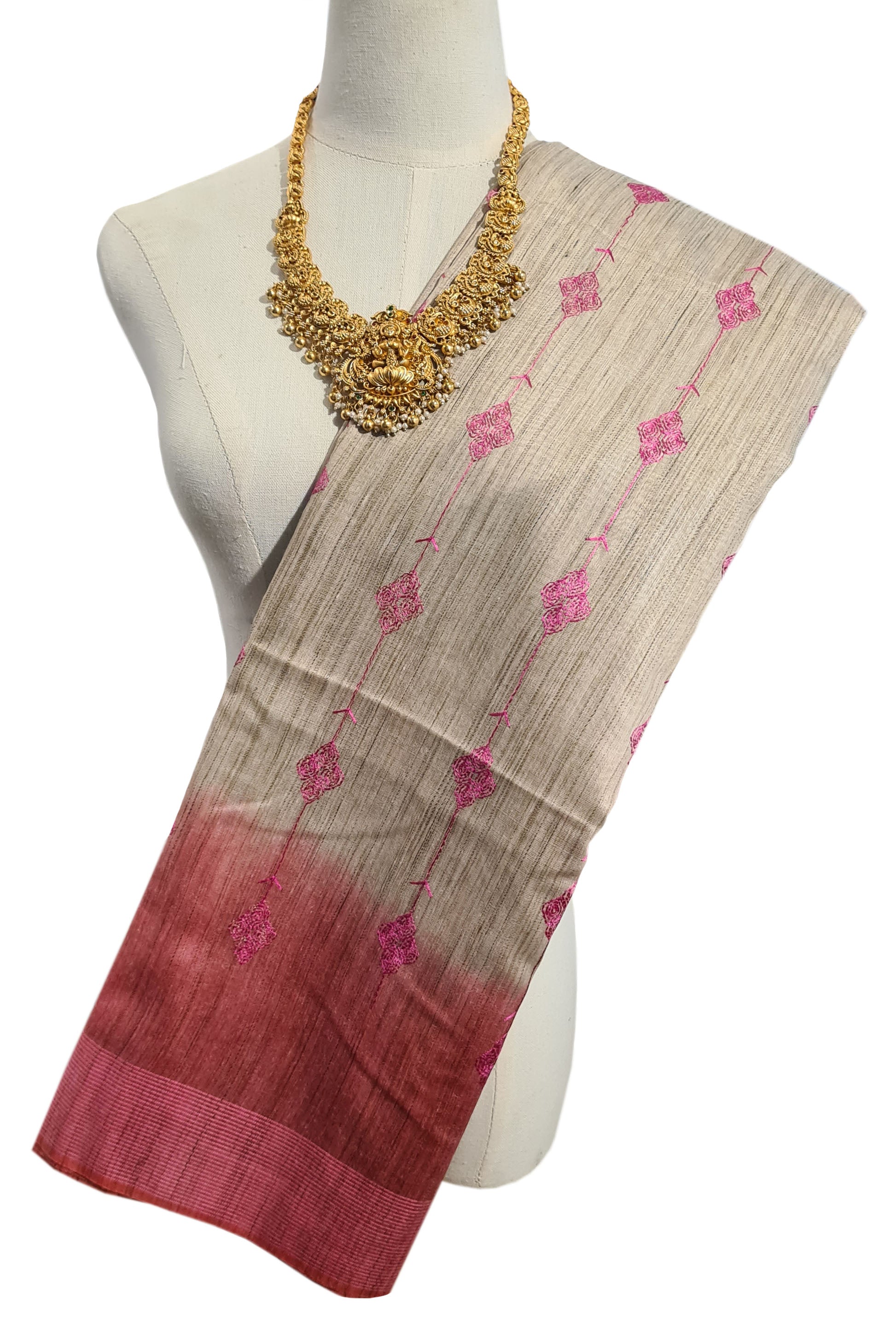 Semi Tussar Antic Design Sarees