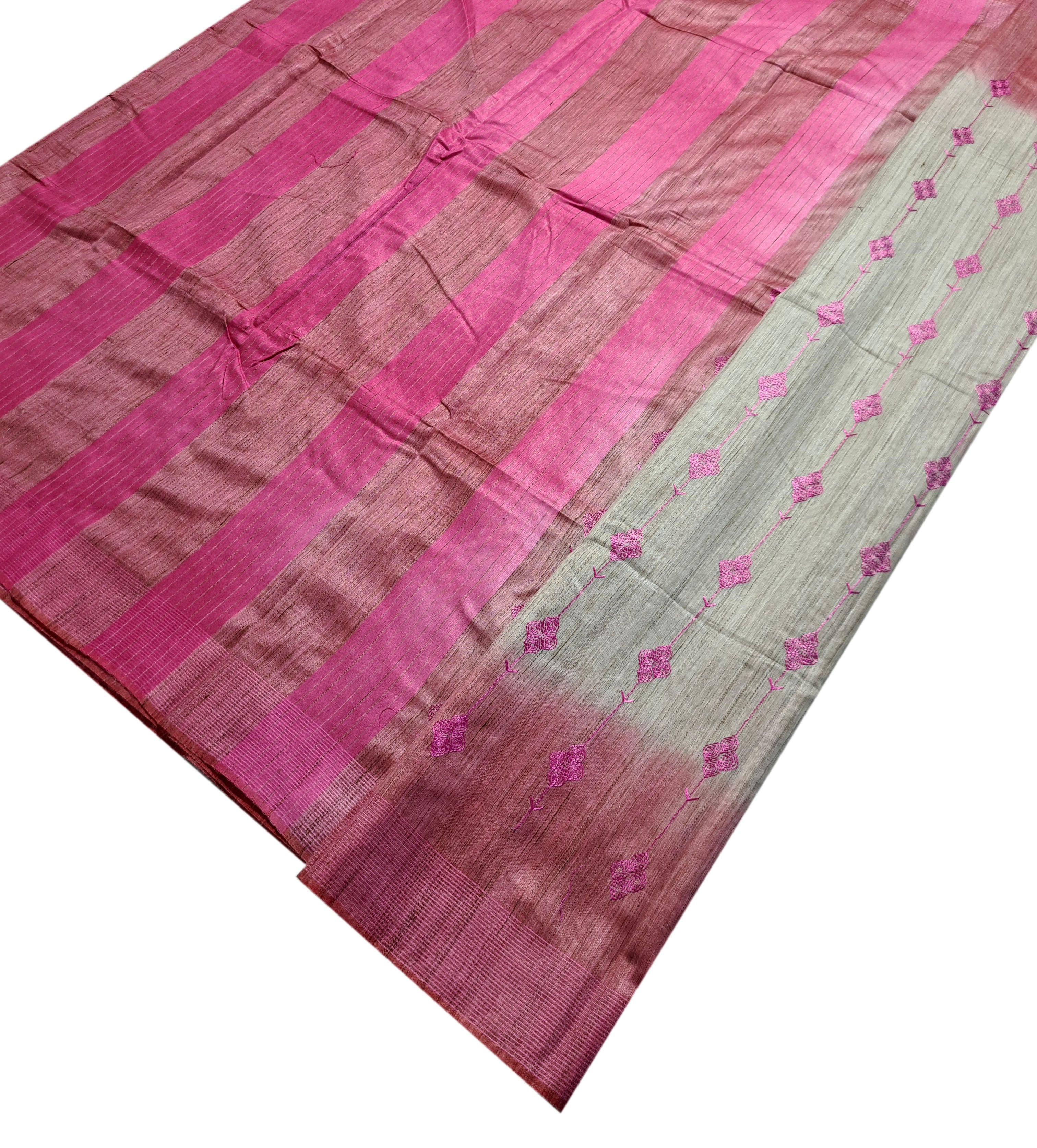 Semi Tussar Antic Design Sarees