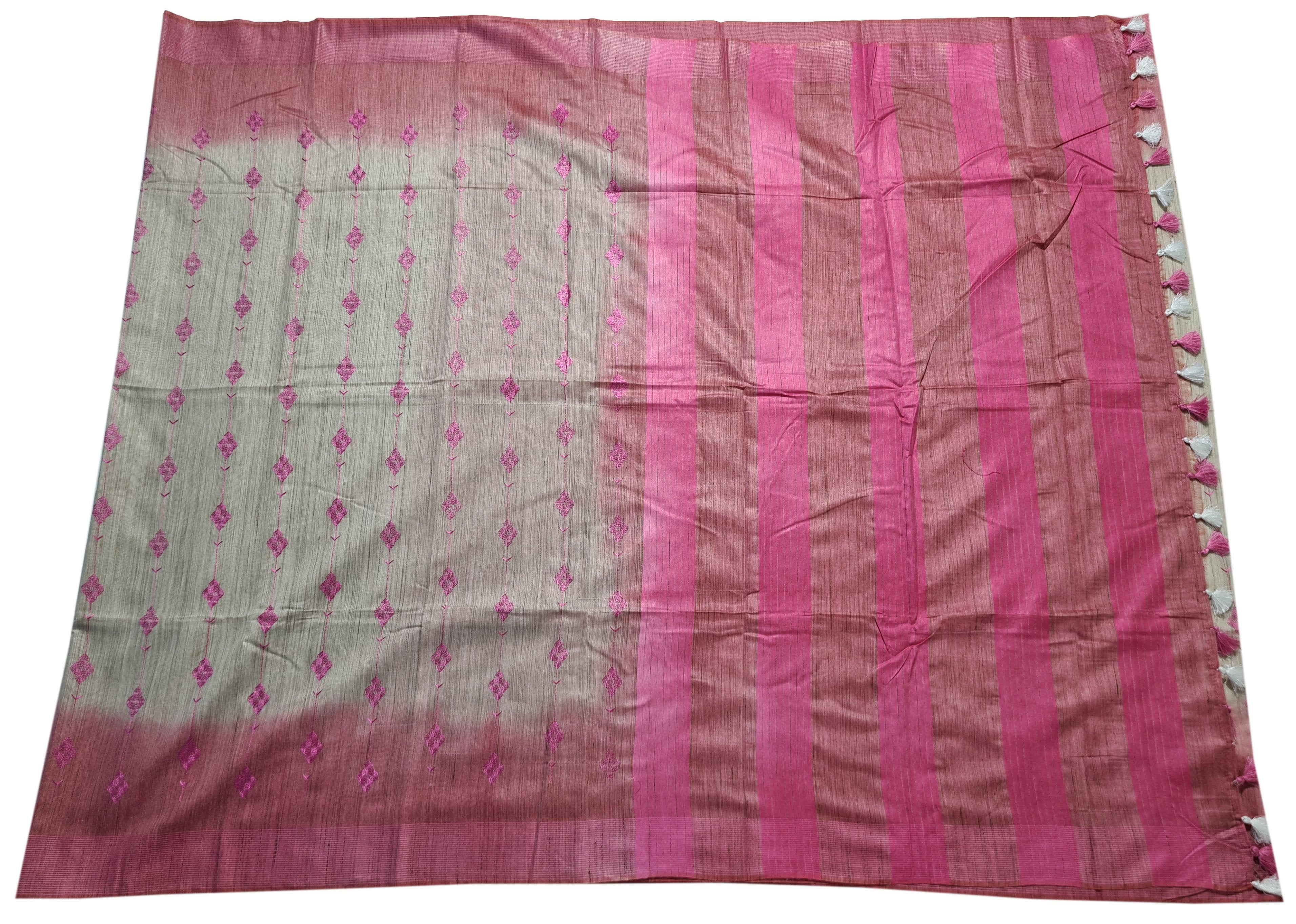Semi Tussar Antic Design Sarees