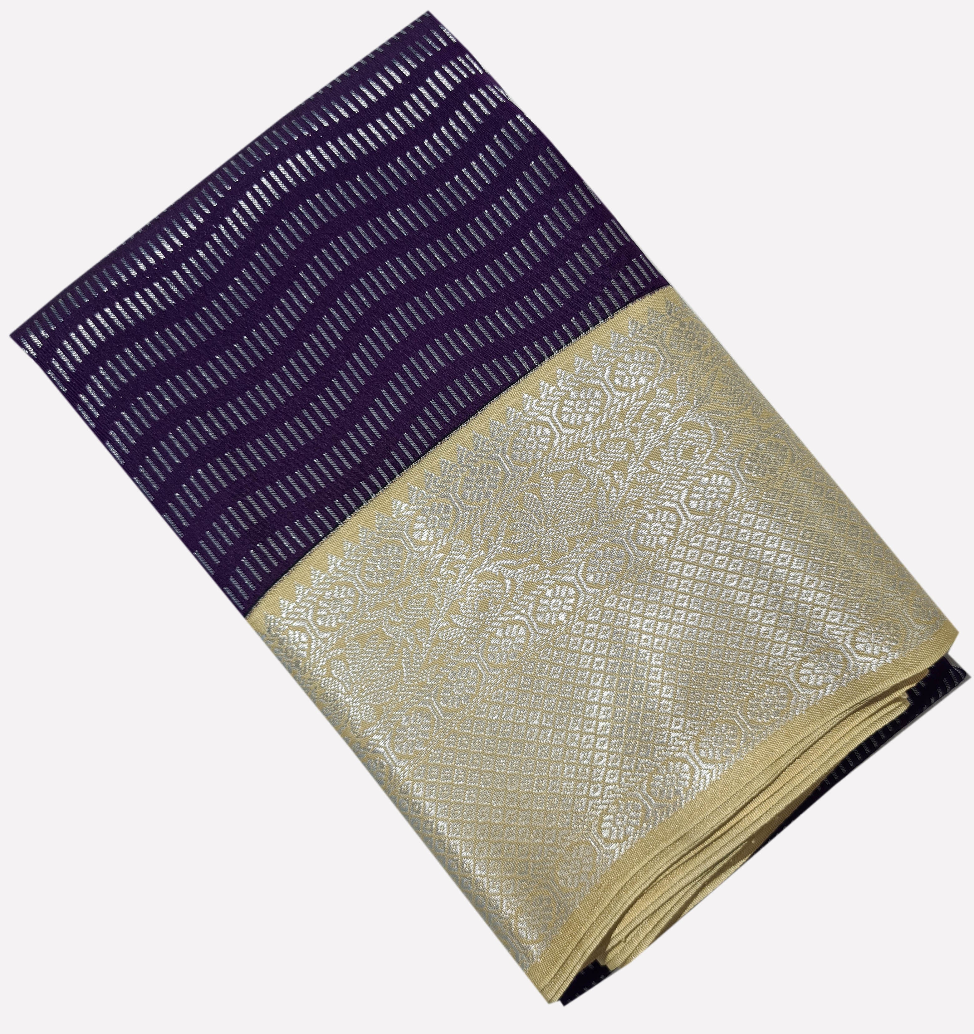 Kanchi Vegan Silk Saree With Contrast Blouse and Rich Jari Pallu