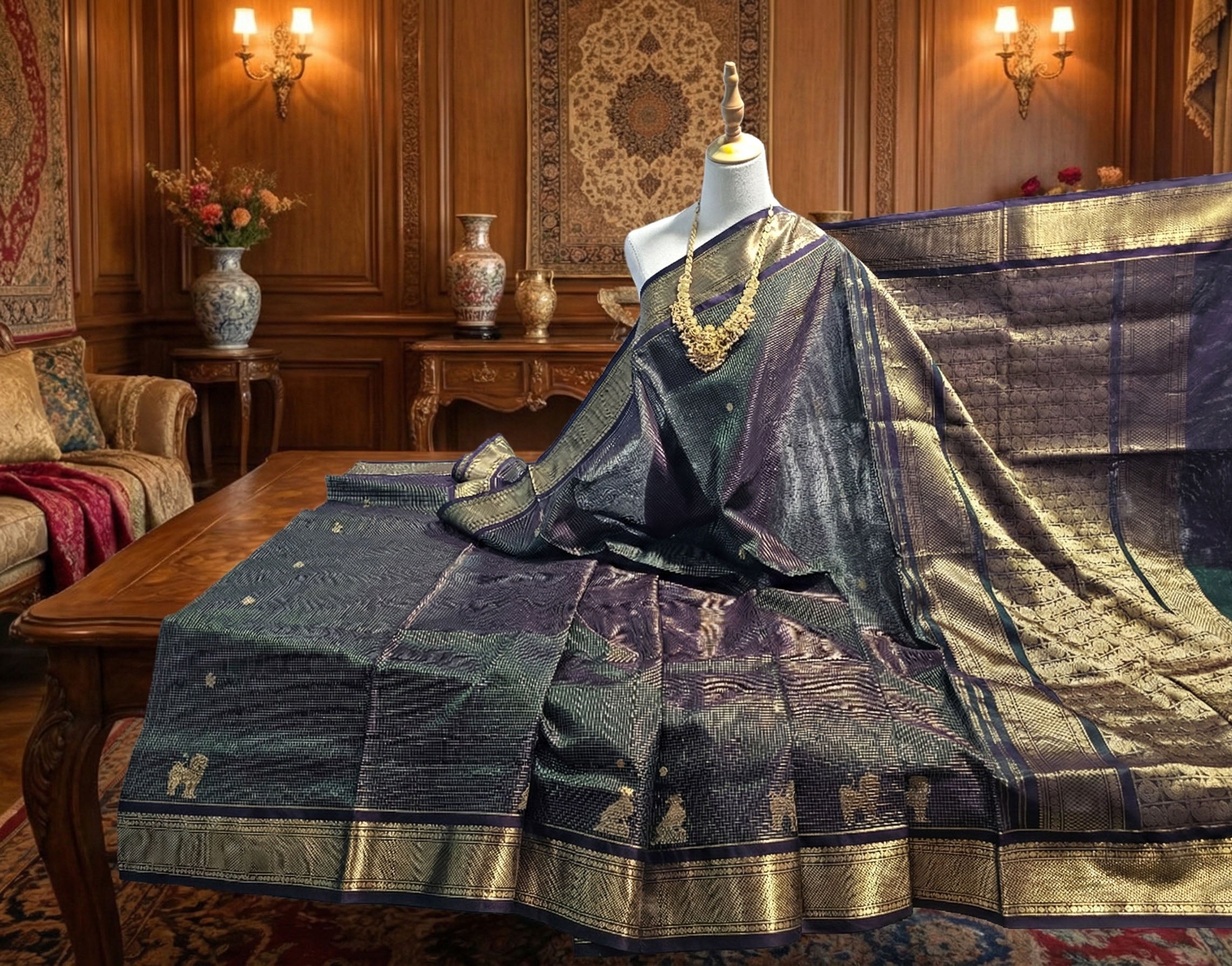 Vairaoosi Kanchipuram Pure Silk Cotton Saree