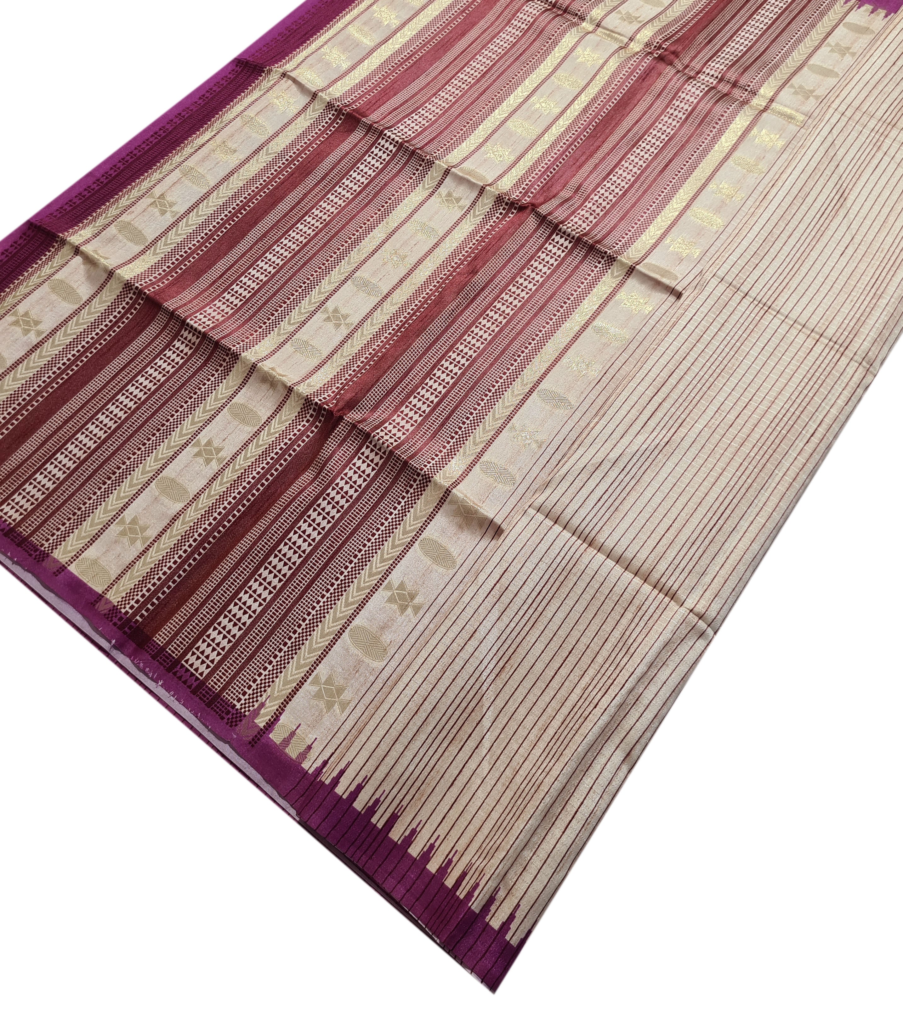 Semi tussar Antic Design Sarees