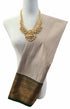Kanchi Vegan Silk Saree With Contrast Blouse and Rich Jari Pallu