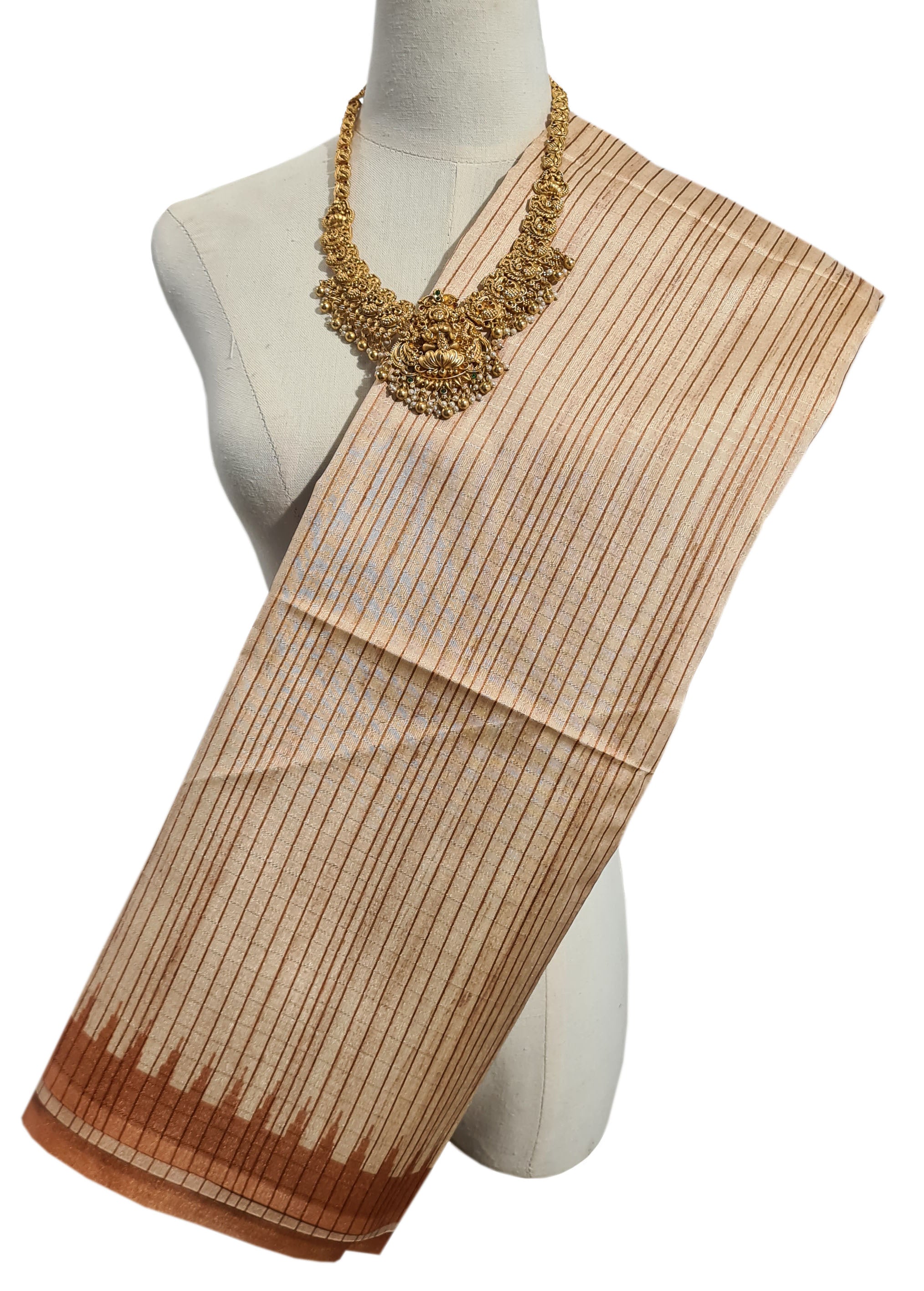 Semi Tussar Antic Design Sarees